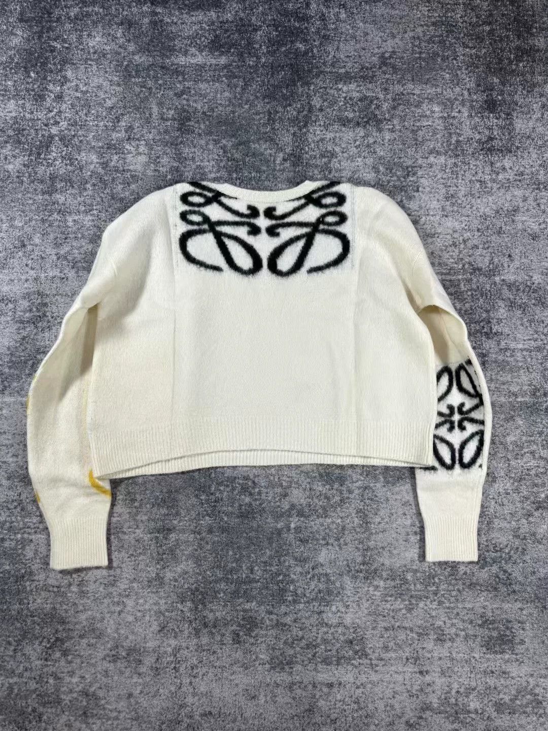 Loewe Loewe White Multi-Logo Wool Sweater Size US XS / EU 42 / 0 - 2 Thumbnail