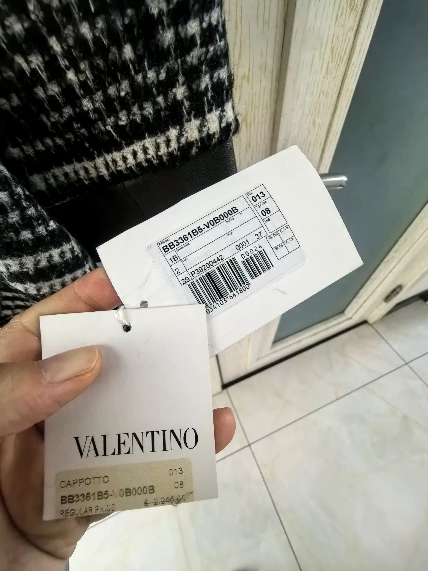 Valentino VALENTINO Houndstooth Wool Blend Coat Size US L / EU 52-54 / 3 - 4 Thumbnail