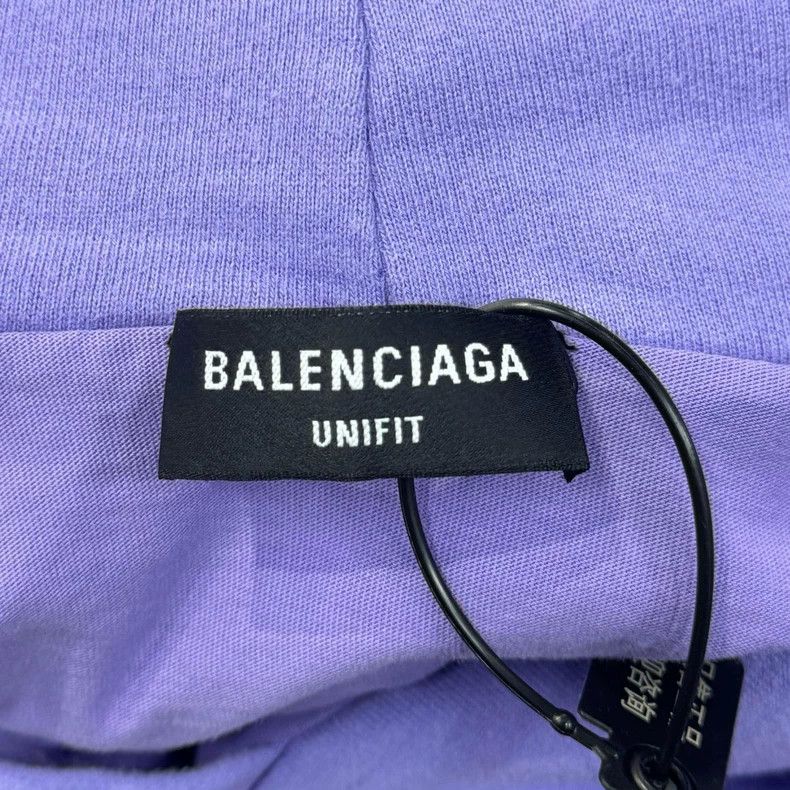 Balenciaga Balenciaga Distressed Logo Purple Hoodie Size US XS / EU 42 / 0 - 4 Thumbnail