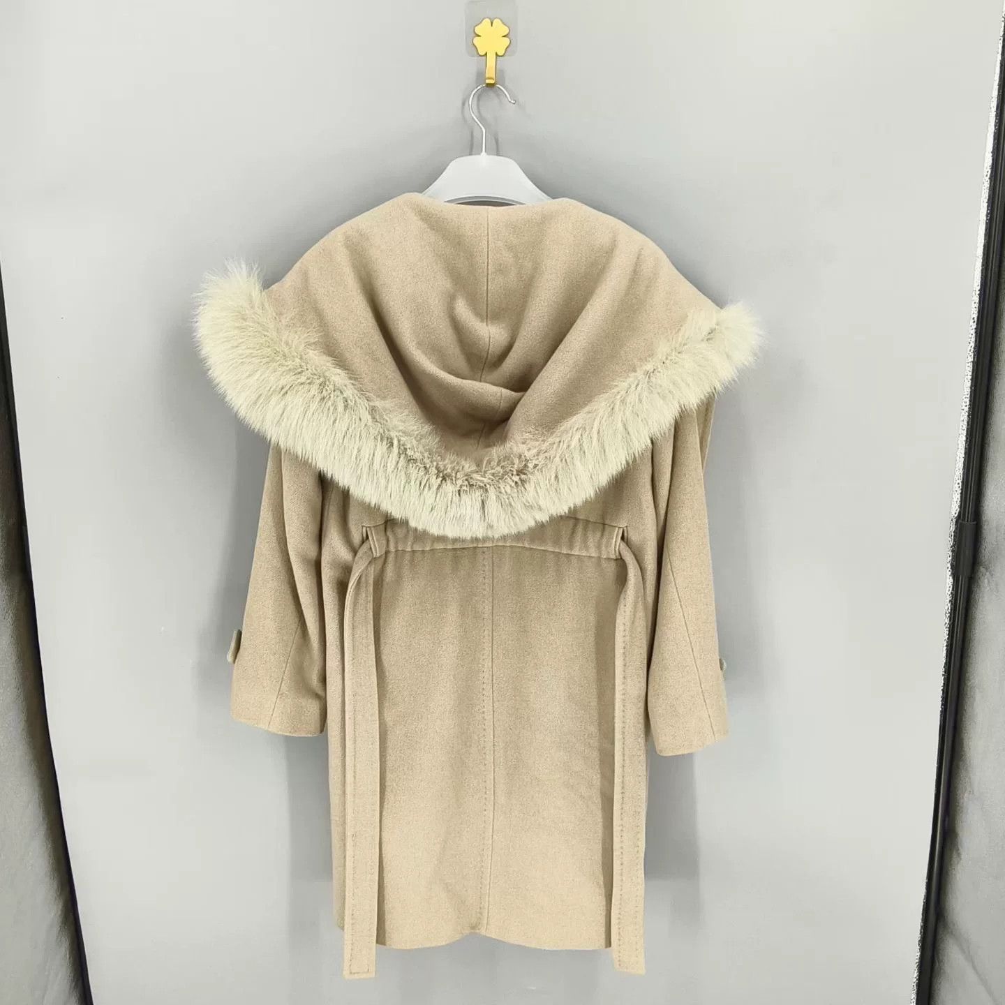 Max Mara MaxMara Mango Solid Fur Collar Coat Size US XS / EU 42 / 0 - 2 Thumbnail