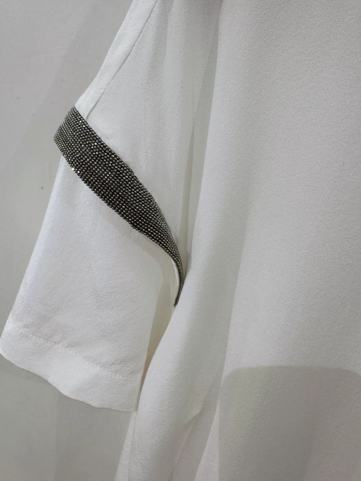 Brunello Cucinelli Brunello Cucinelli Silk Short Sleeve Top Size US S / EU 44-46 / 1 - 2 Thumbnail
