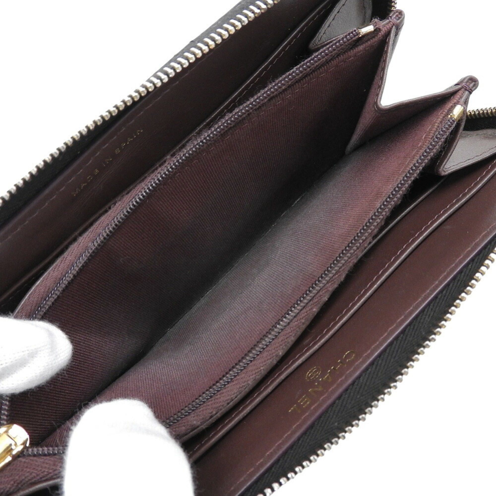 Chanel CHANEL Coco Mark Matelasse Timeless Classic AP0242 Round Long Wallet in Black Size ONE SIZE - 4 Thumbnail