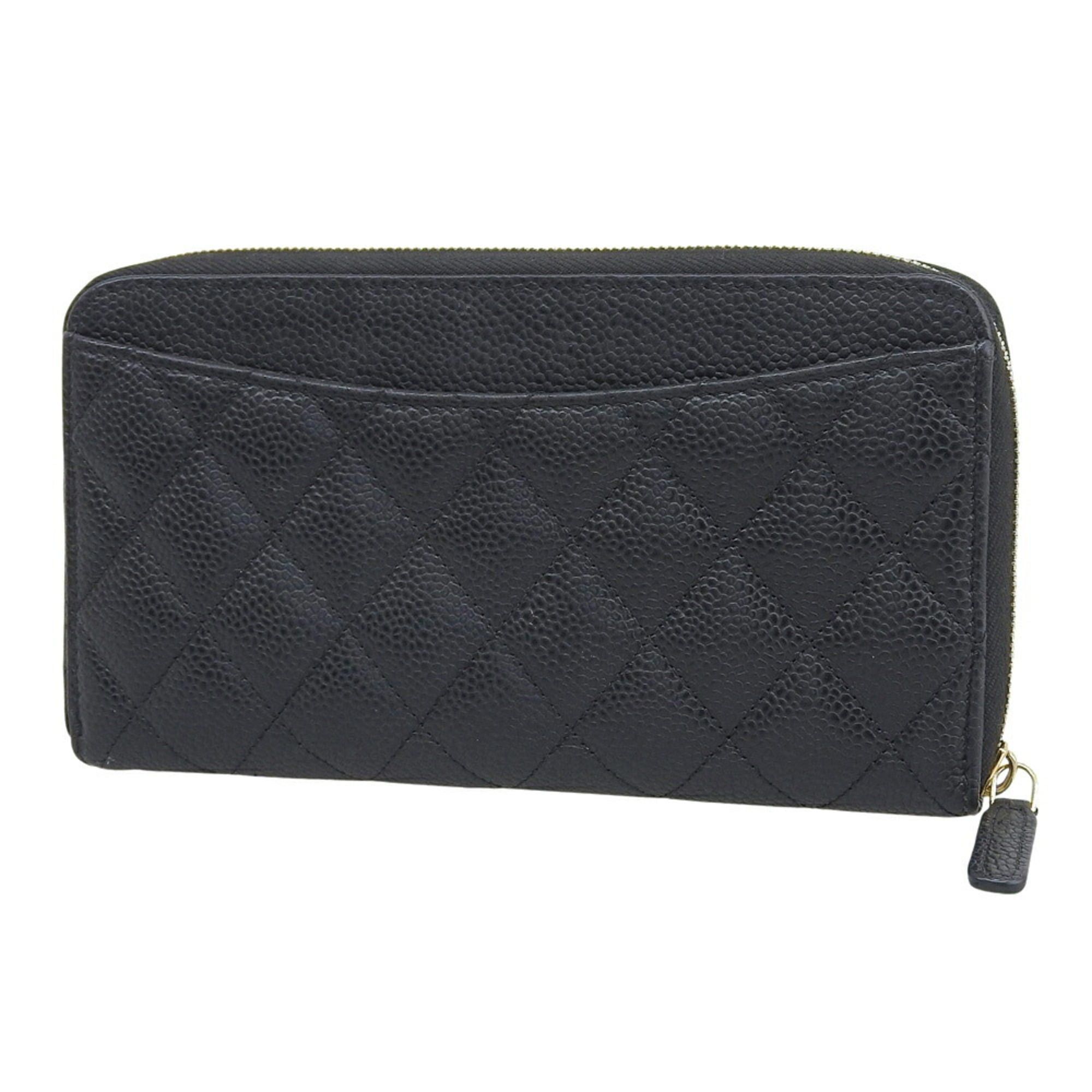 Chanel CHANEL Coco Mark Matelasse Timeless Classic AP0242 Round Long Wallet in Black Size ONE SIZE - 2 Thumbnail