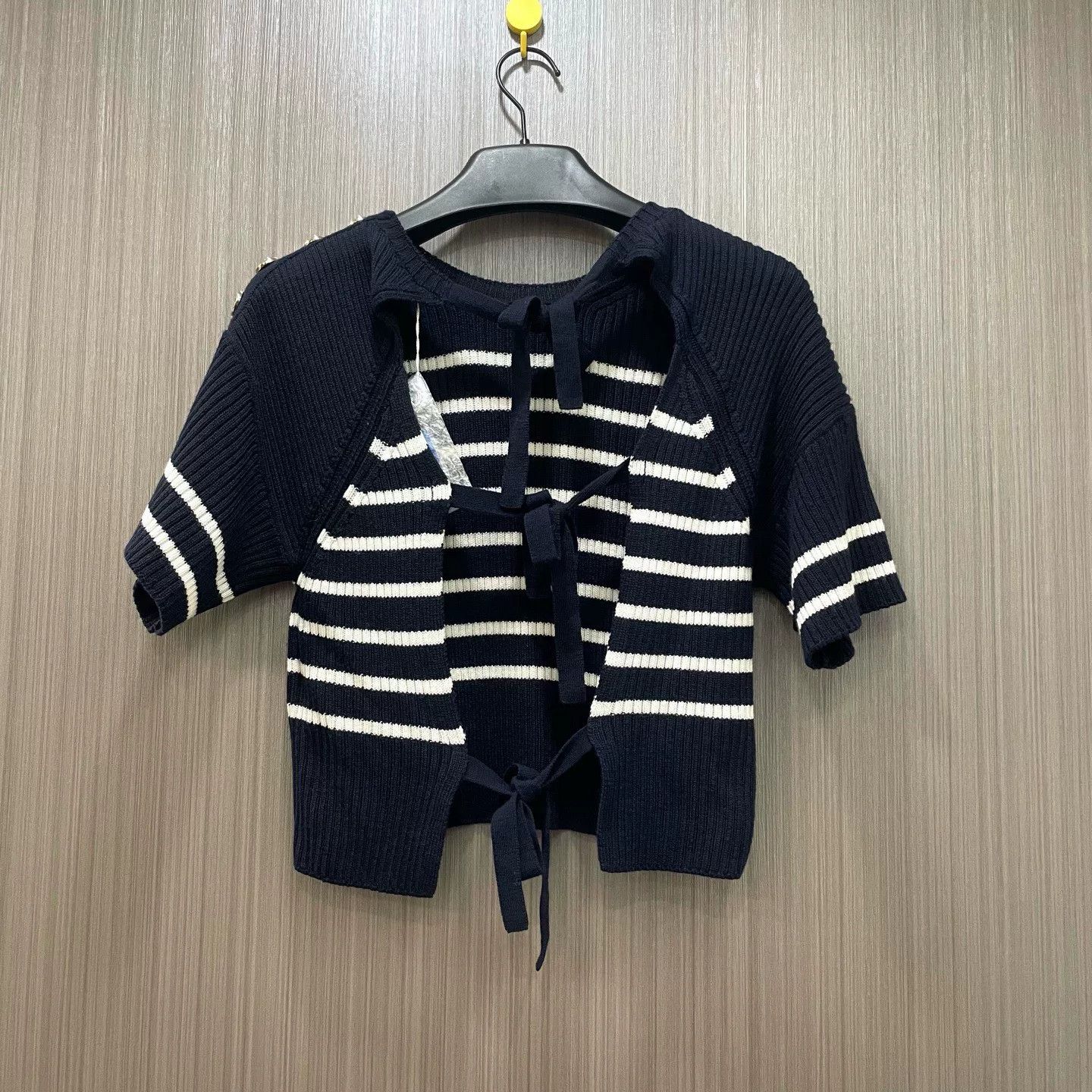 Dior navy striped short sleeve knit top Size US XS / EU 42 / 0 - 2 Thumbnail