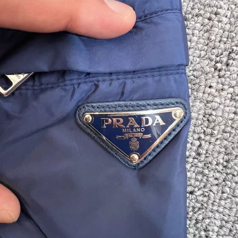 Prada Prada Blue Triangle Logo Jacket Size US L / EU 52-54 / 3 - 7 Thumbnail