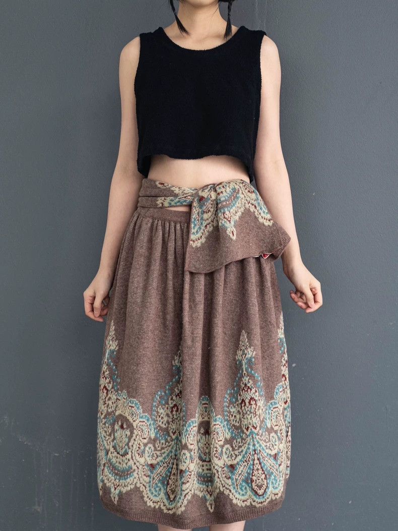 Kenzo KENZO 1980s Knit Skirt Scarf Set Size US 28 / EU 44 - 7 Thumbnail