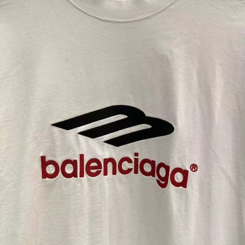 Balenciaga Balenciaga 3B Logo White Short Sleeve Tee Size US S / EU 44-46 / 1 - 3 Thumbnail