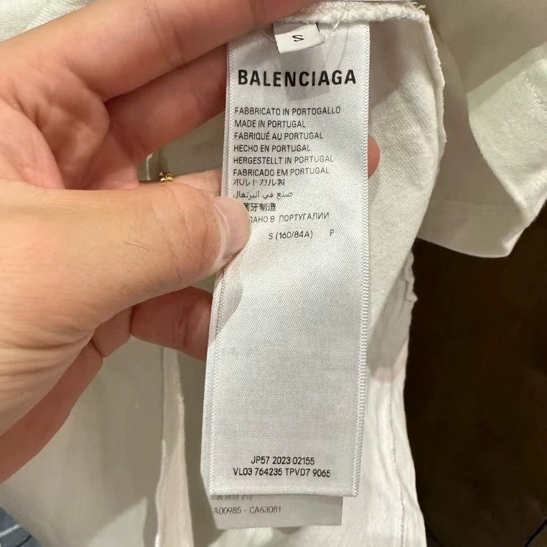 Balenciaga Balenciaga 3B Logo White Short Sleeve Tee Size US S / EU 44-46 / 1 - 6 Thumbnail