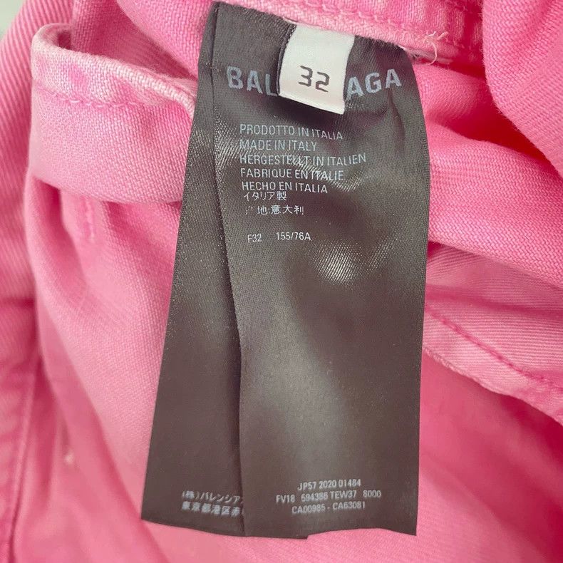 Balenciaga Balenciaga Pink Logo Denim Jacket Size US S / EU 44-46 / 1 - 4 Thumbnail