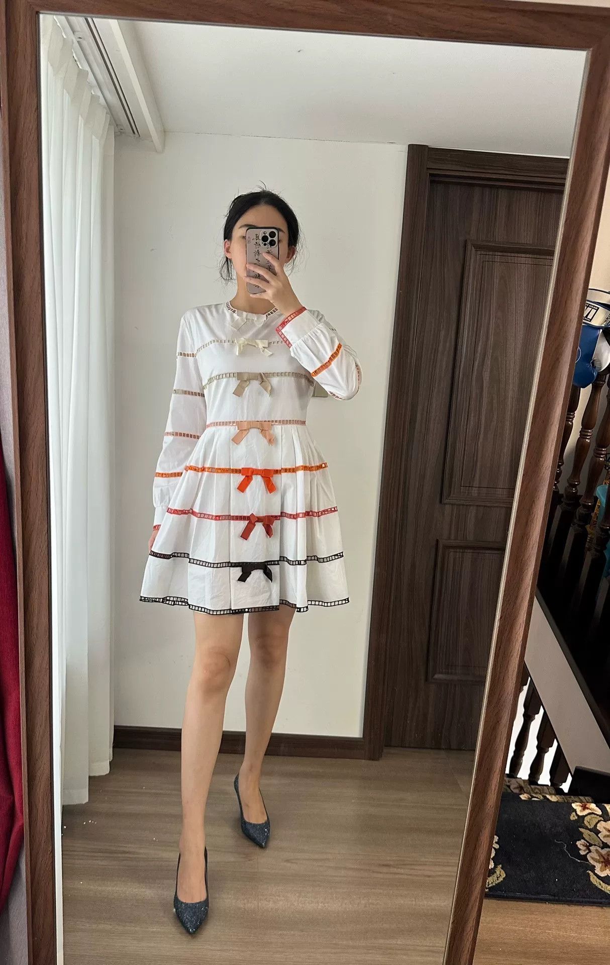 Fendi Fendi Embroidered Gradient Hem Dress Size US M / EU 48-50 / 2 - 2 Thumbnail
