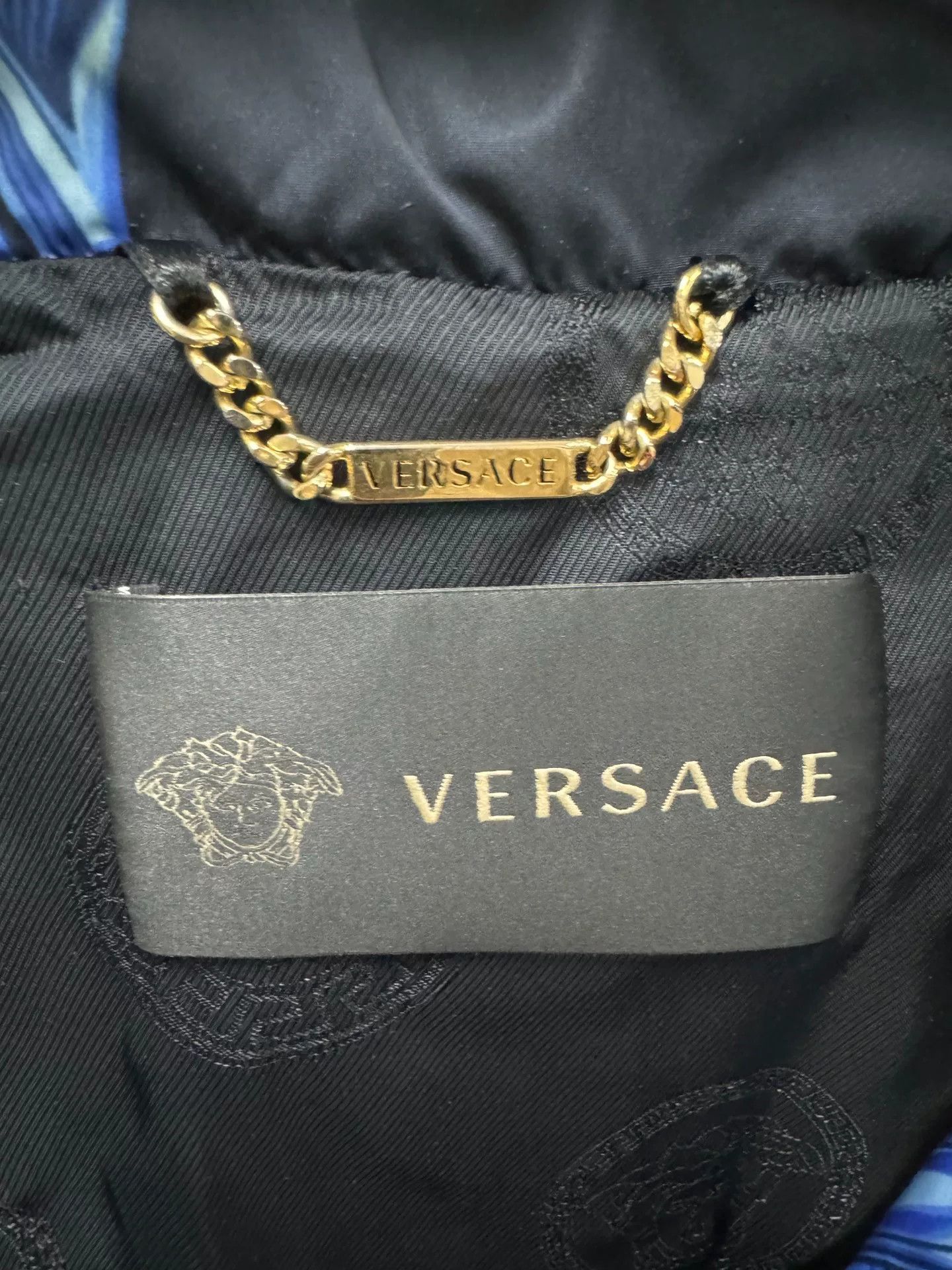 Versace Versace Blue Floral Down Jacket Size US XL / EU 56 / 4 - 3 Thumbnail