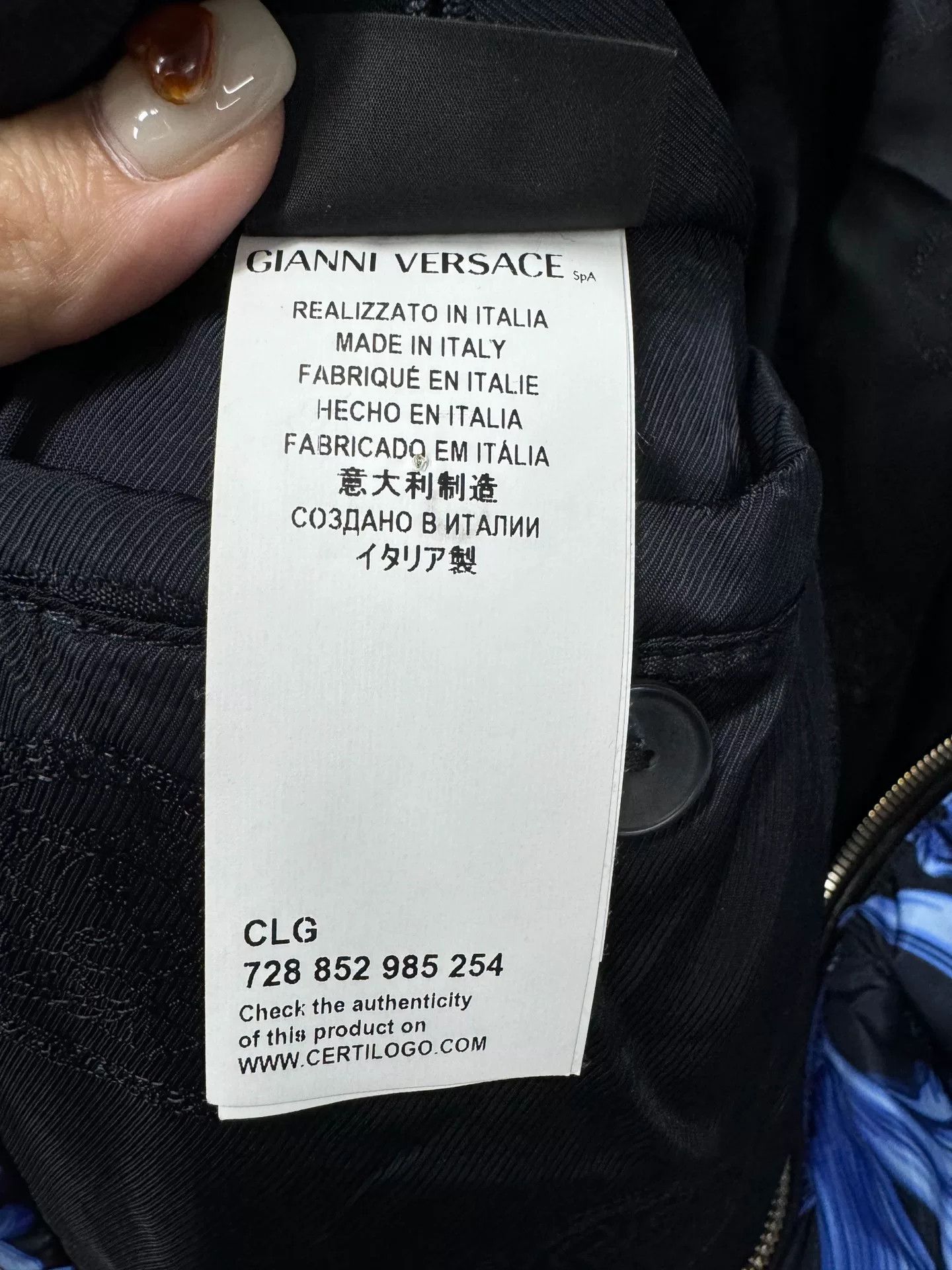 Versace Versace Blue Floral Down Jacket Size US XL / EU 56 / 4 - 6 Thumbnail