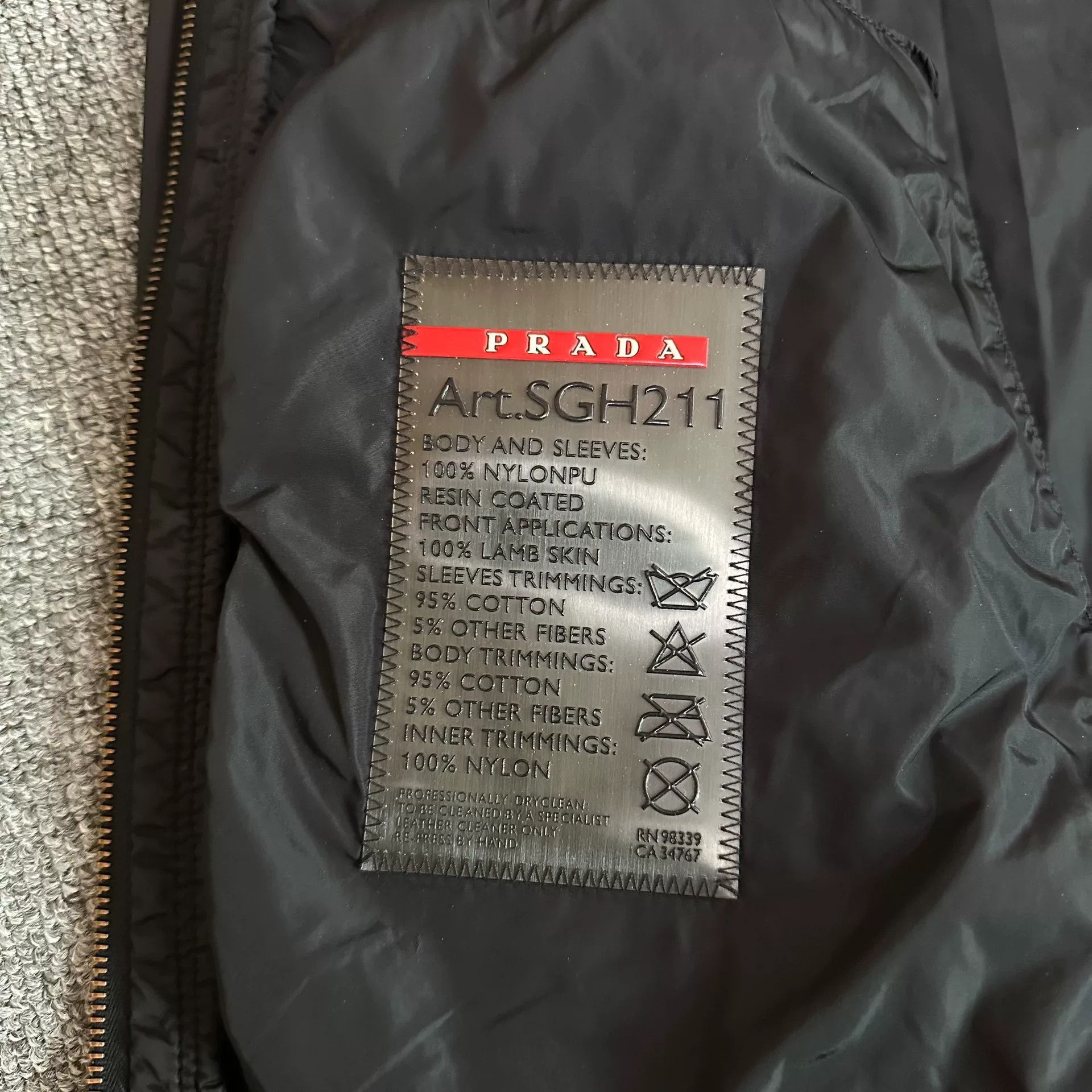 Prada Prada Black Nylon Pocket Zip Jacket Size US XL / EU 56 / 4 - 4 Thumbnail