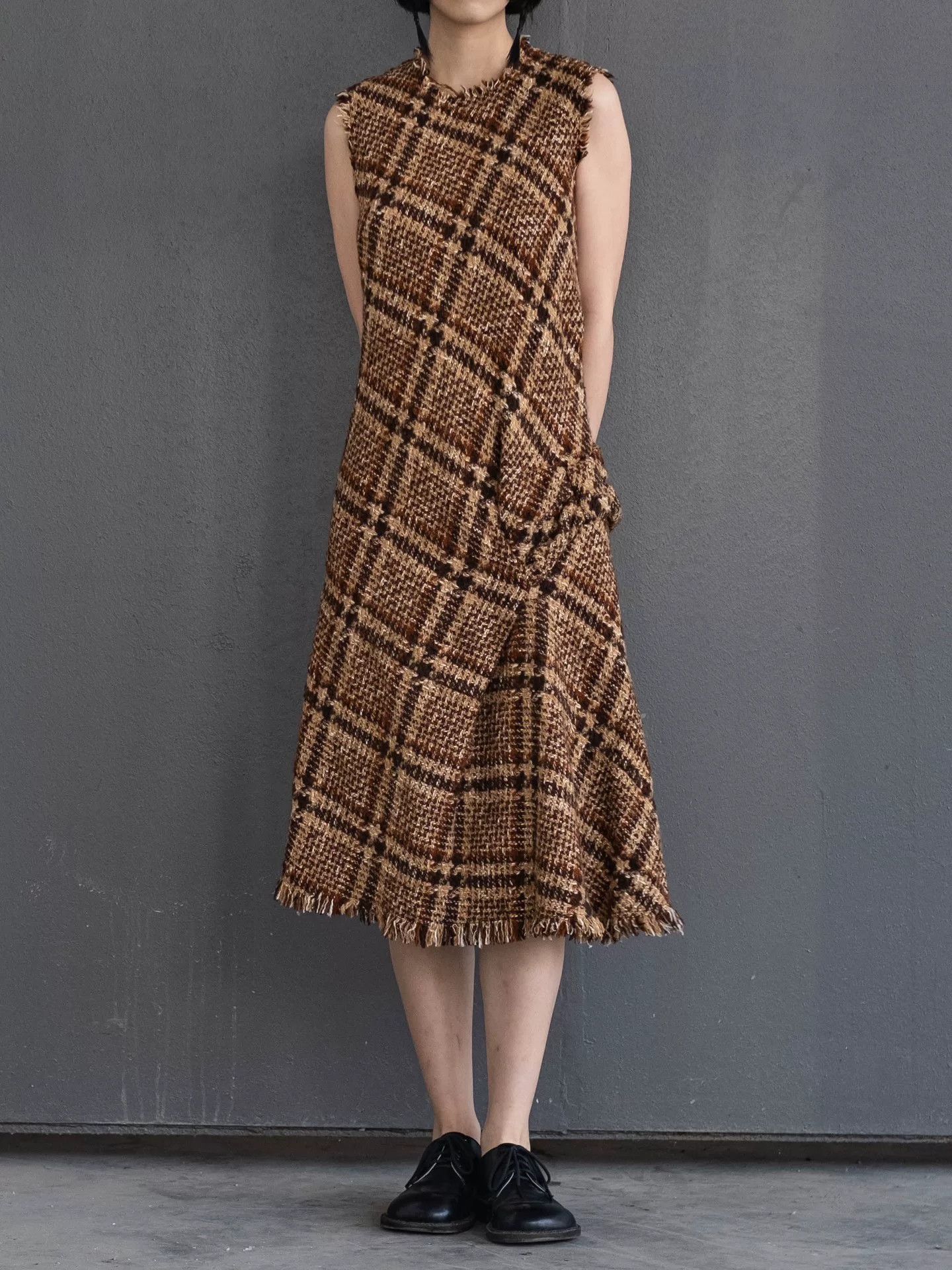 Junya Watanabe brown check tweed dress by junya watanabe Size M / US 6-8 / IT 42-44 - 2 Thumbnail