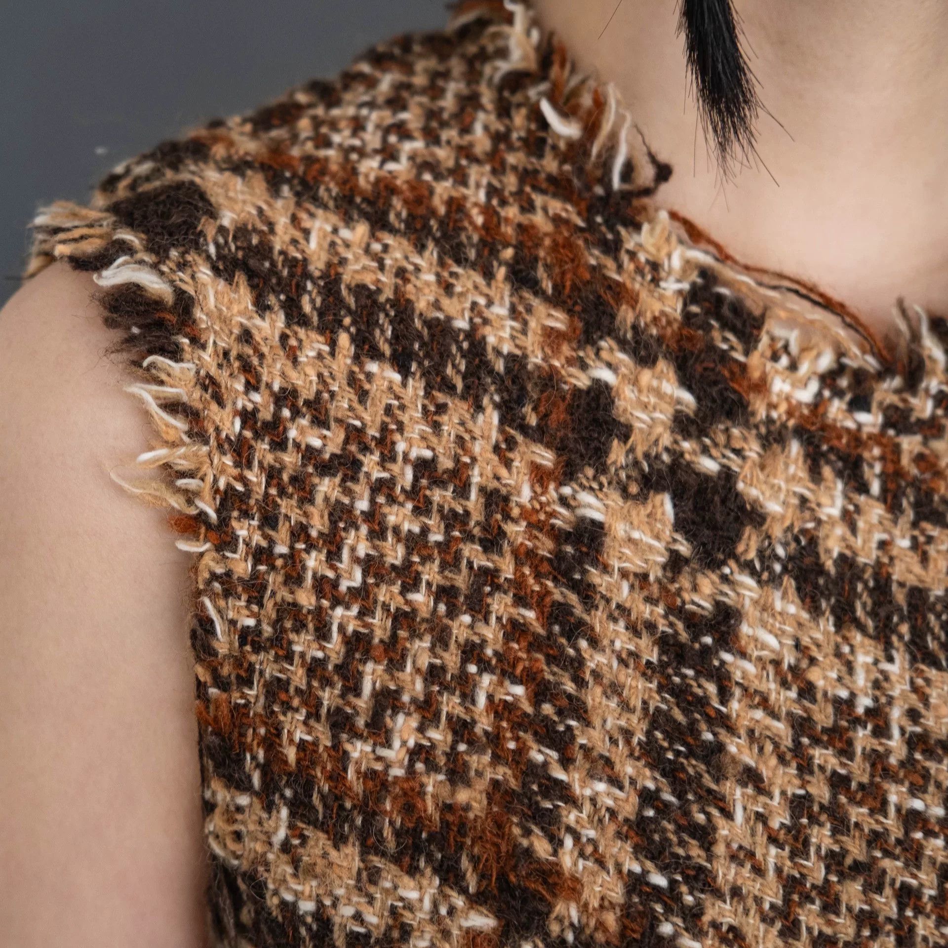 Junya Watanabe brown check tweed dress by junya watanabe Size M / US 6-8 / IT 42-44 - 8 Thumbnail