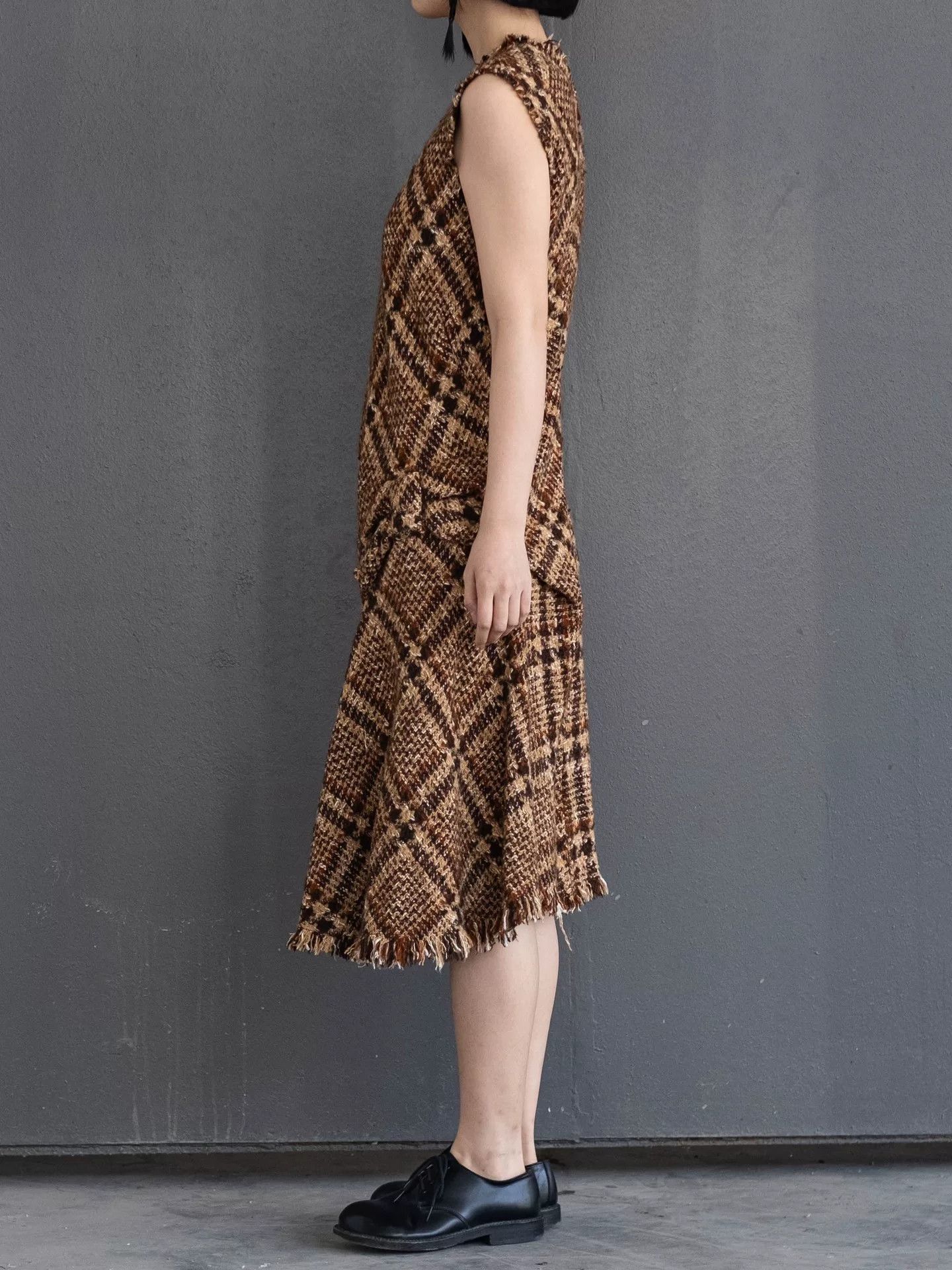 Junya Watanabe brown check tweed dress by junya watanabe Size M / US 6-8 / IT 42-44 - 3 Thumbnail