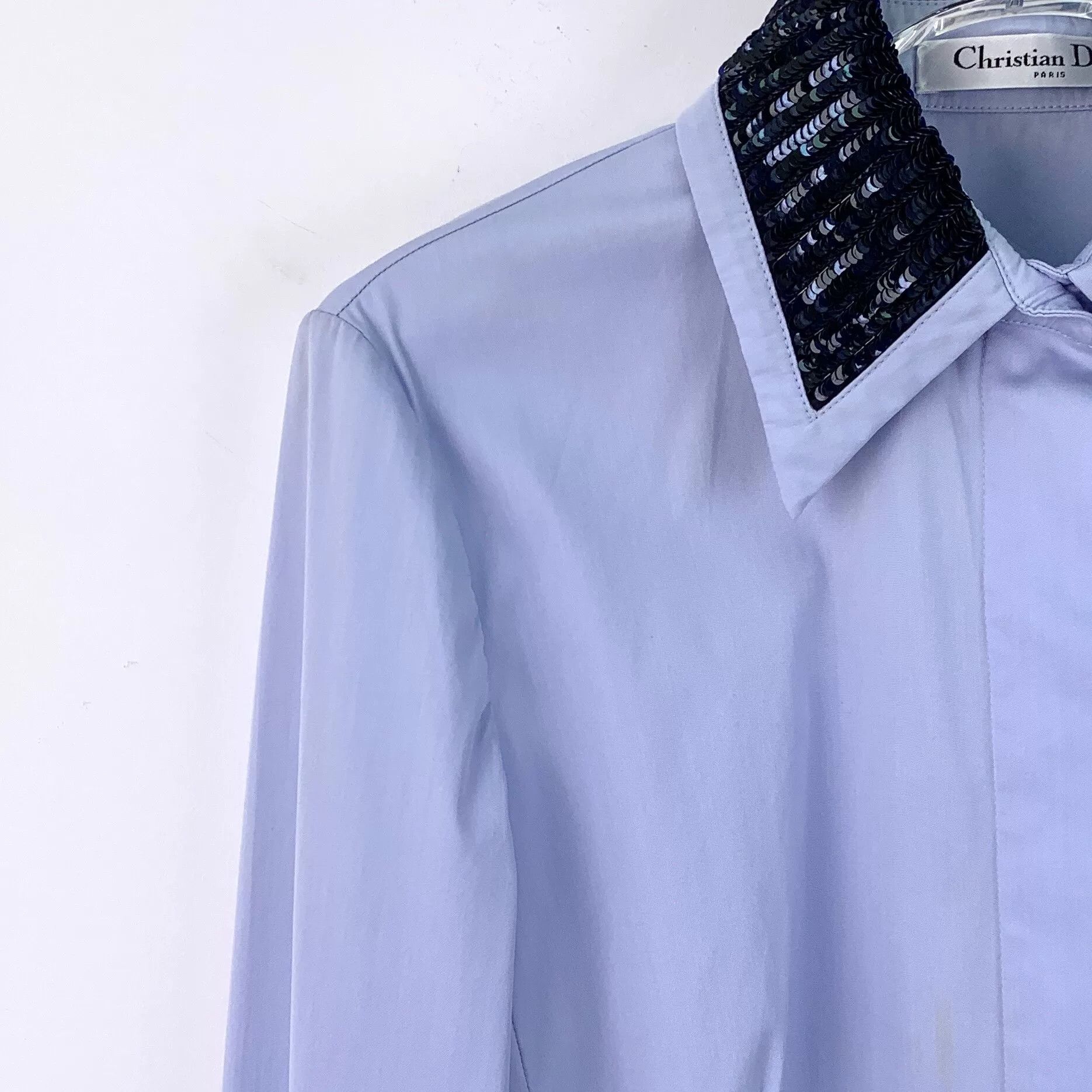 Dior dior blue sequined cotton long sleeve shirt Size US S / EU 44-46 / 1 - 3 Thumbnail