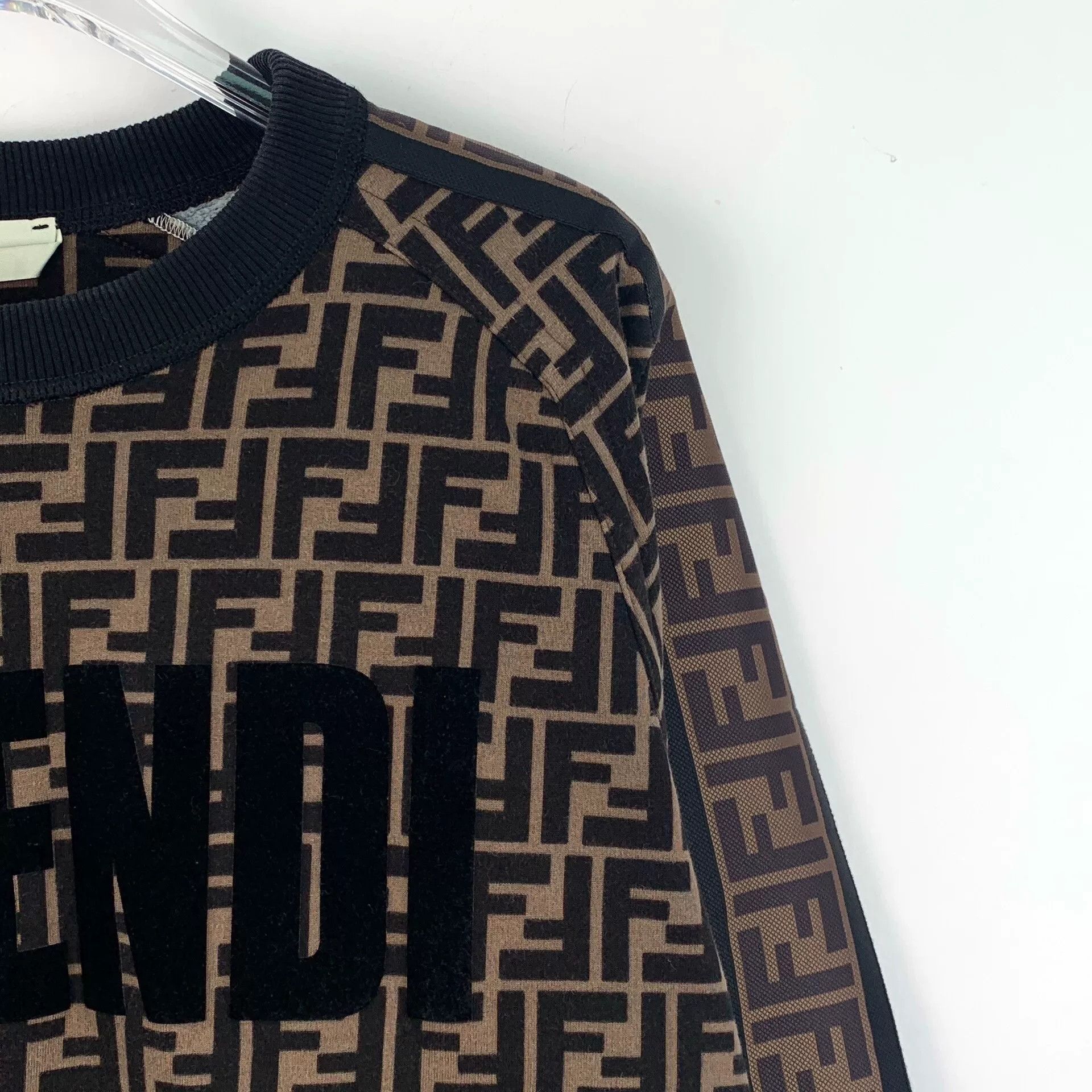 Fendi fendi black brown logo print long sleeve sweatshirt Size US S / EU 44-46 / 1 - 3 Thumbnail