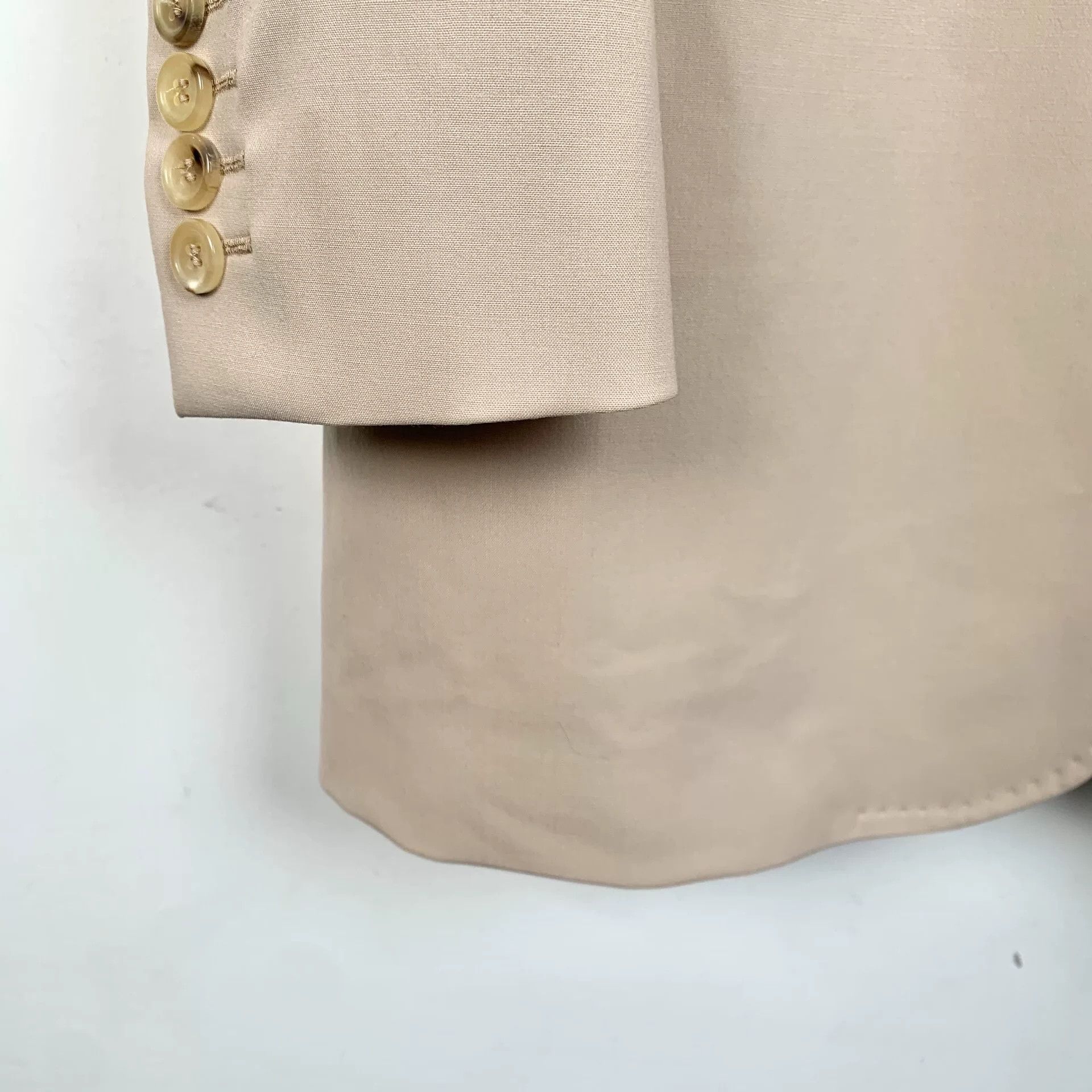 Max Mara Maxmara Beige Wool Long Sleeve Blazer Size US L / EU 52-54 / 3 - 4 Thumbnail