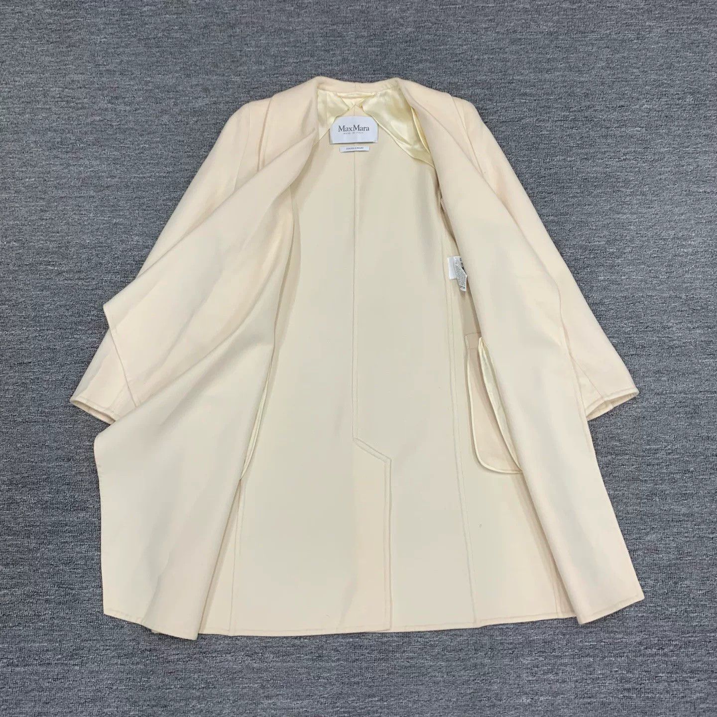 Max Mara Max Mara White Collar Belted Coat Size US XXS / EU 40 - 6 Thumbnail