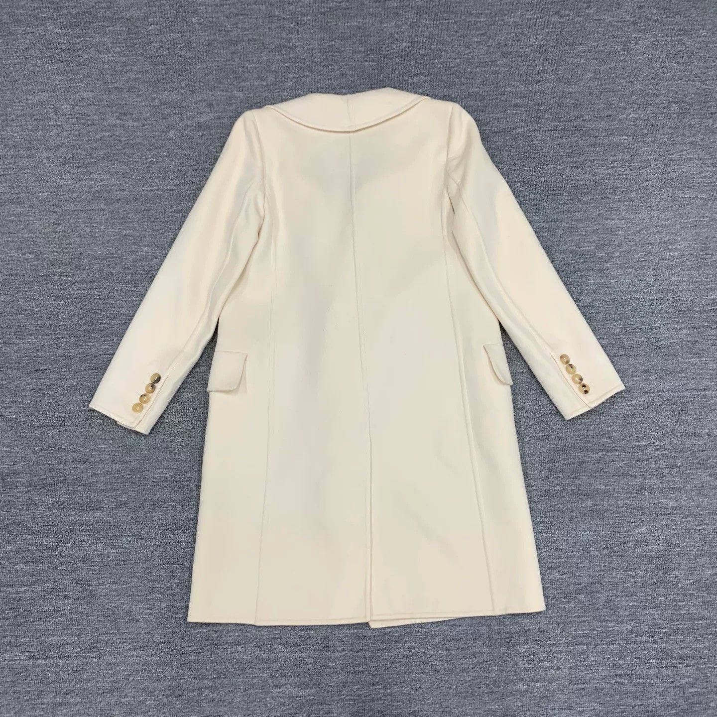 Max Mara Max Mara White Collar Belted Coat Size US XXS / EU 40 - 2 Thumbnail