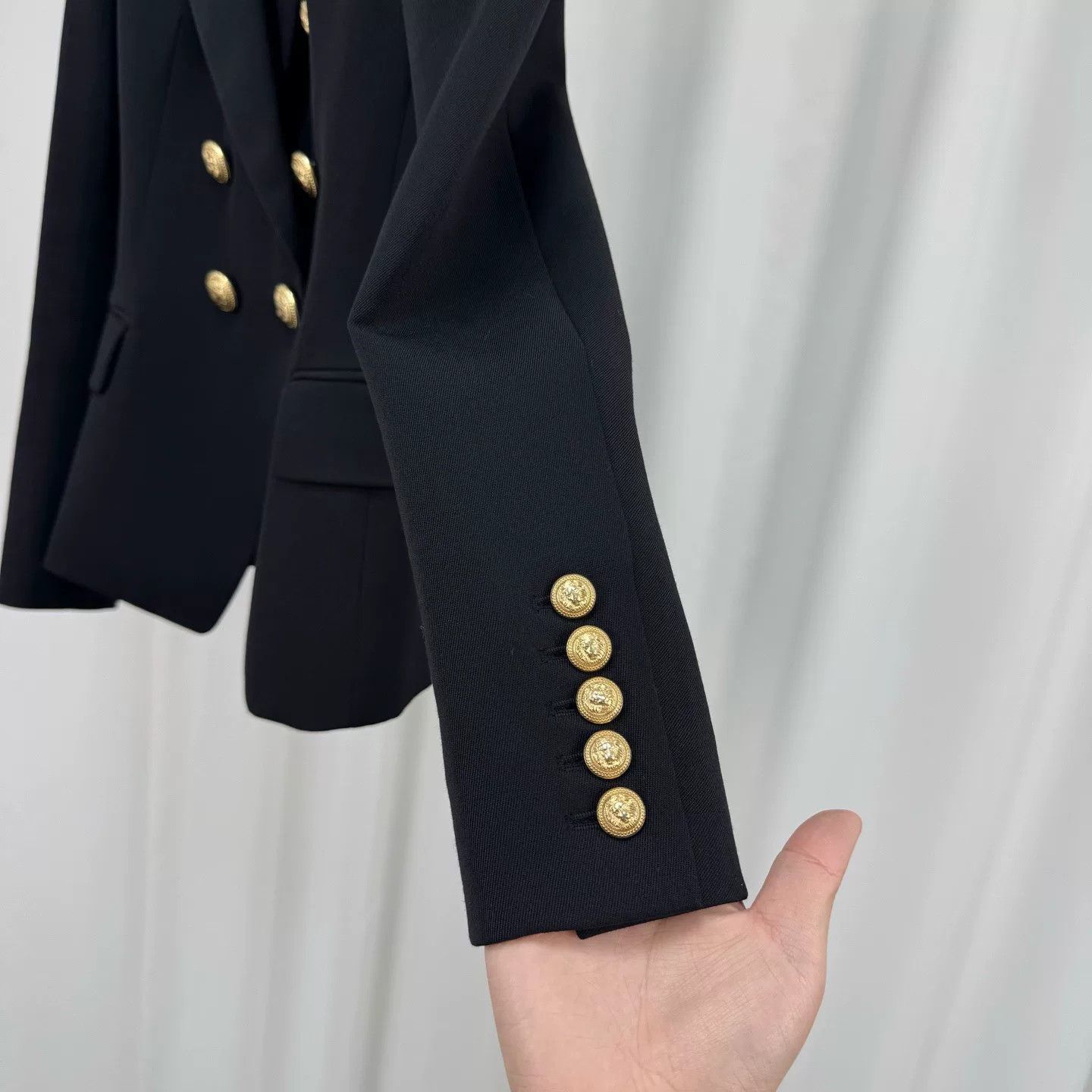 Balmain black wool shoulder pad blazer by balmain Size M / US 6-8 / IT 42-44 - 4 Thumbnail
