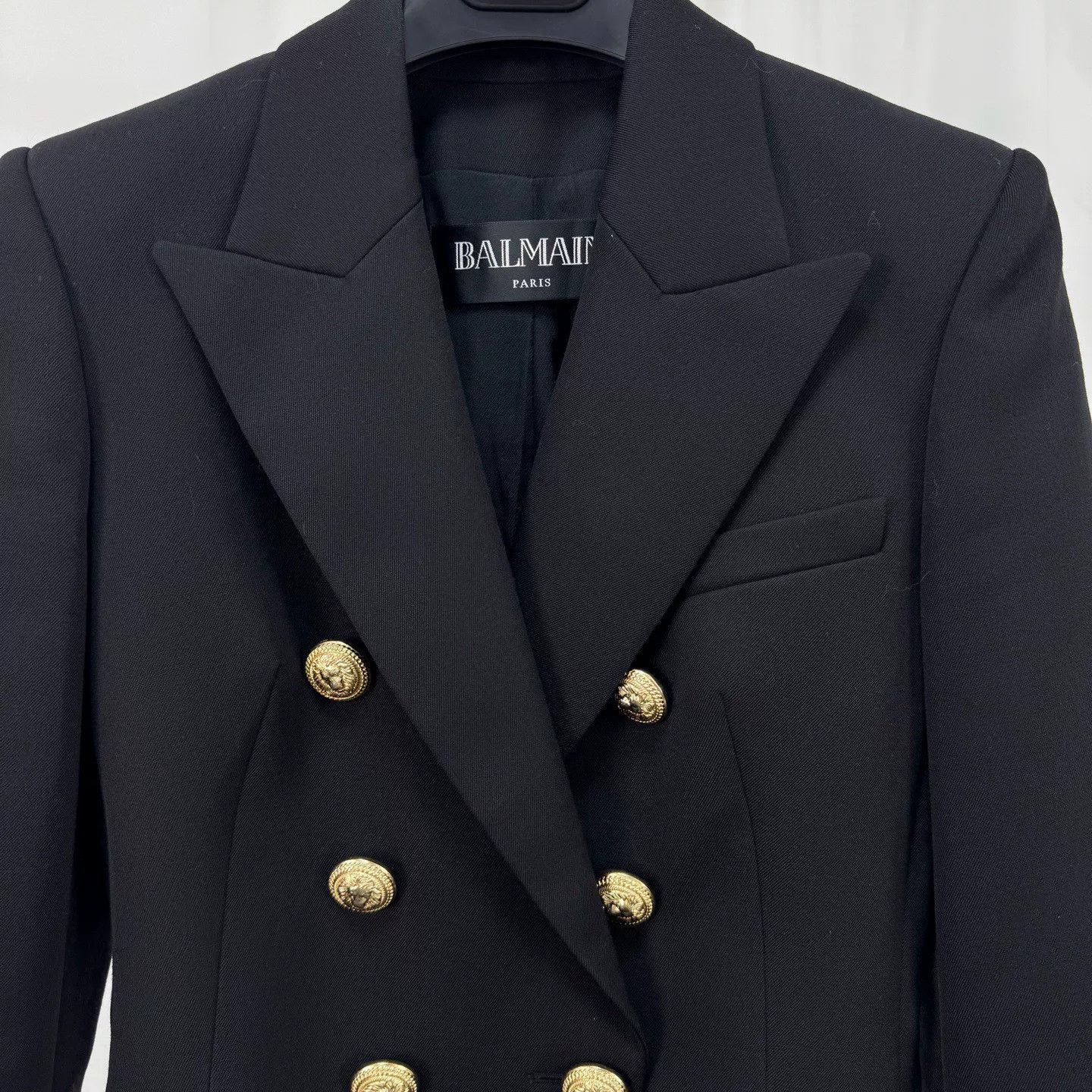 Balmain black wool shoulder pad blazer by balmain Size M / US 6-8 / IT 42-44 - 3 Thumbnail