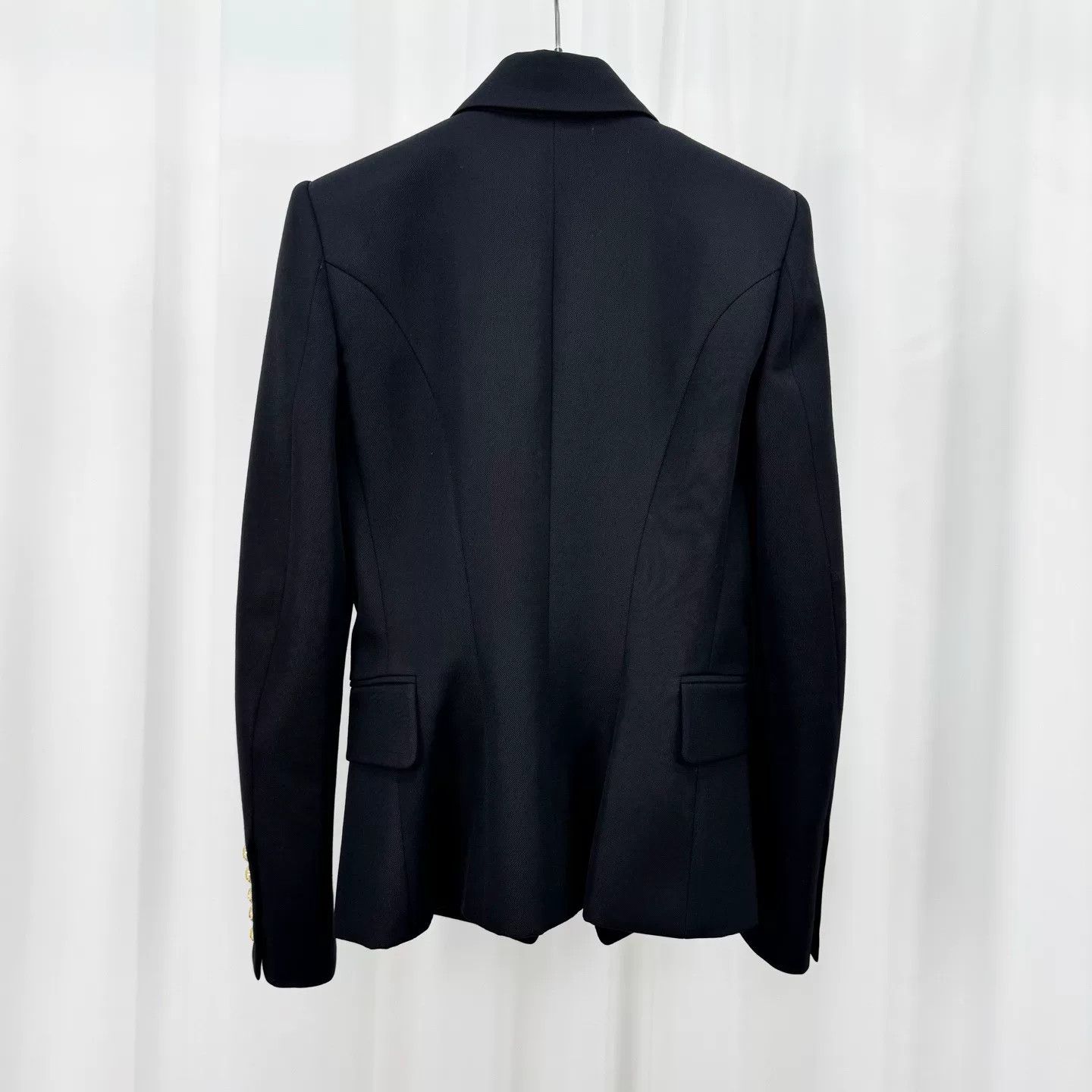 Balmain black wool shoulder pad blazer by balmain Size M / US 6-8 / IT 42-44 - 2 Thumbnail