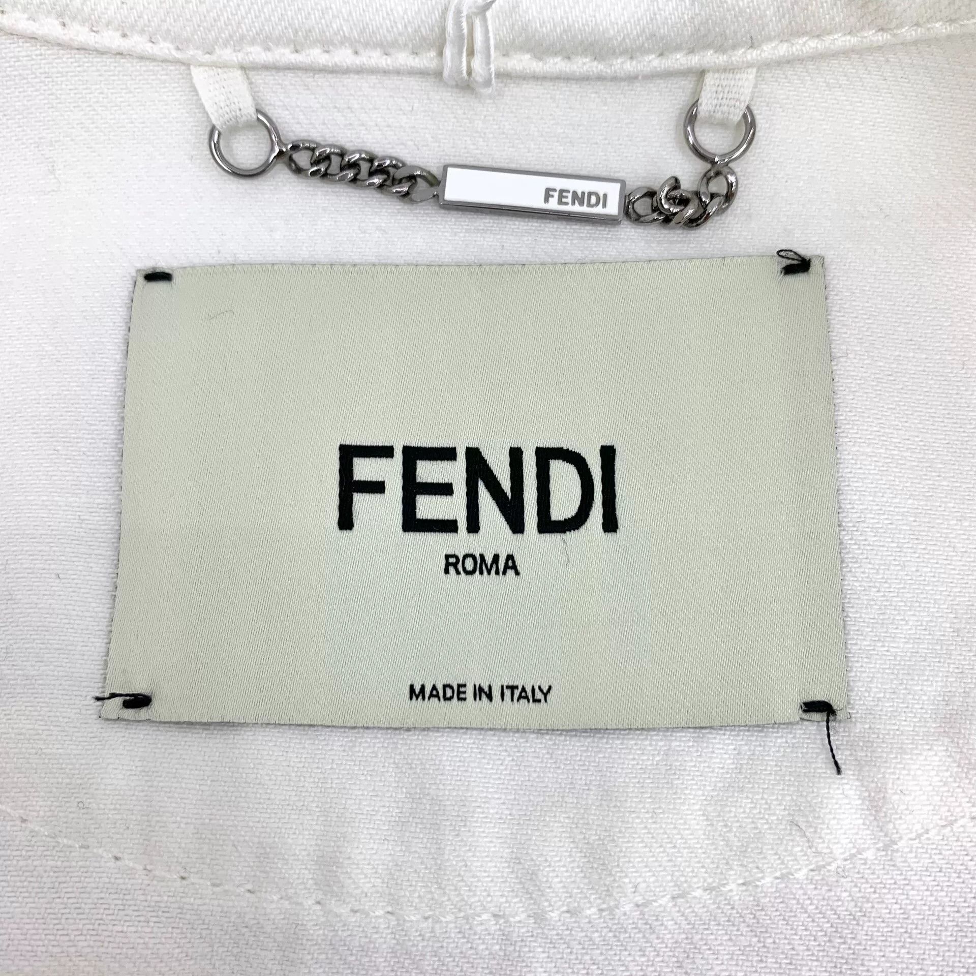 Fendi fendi white pocket embossed cotton jacket Size US XS / EU 42 / 0 - 5 Thumbnail
