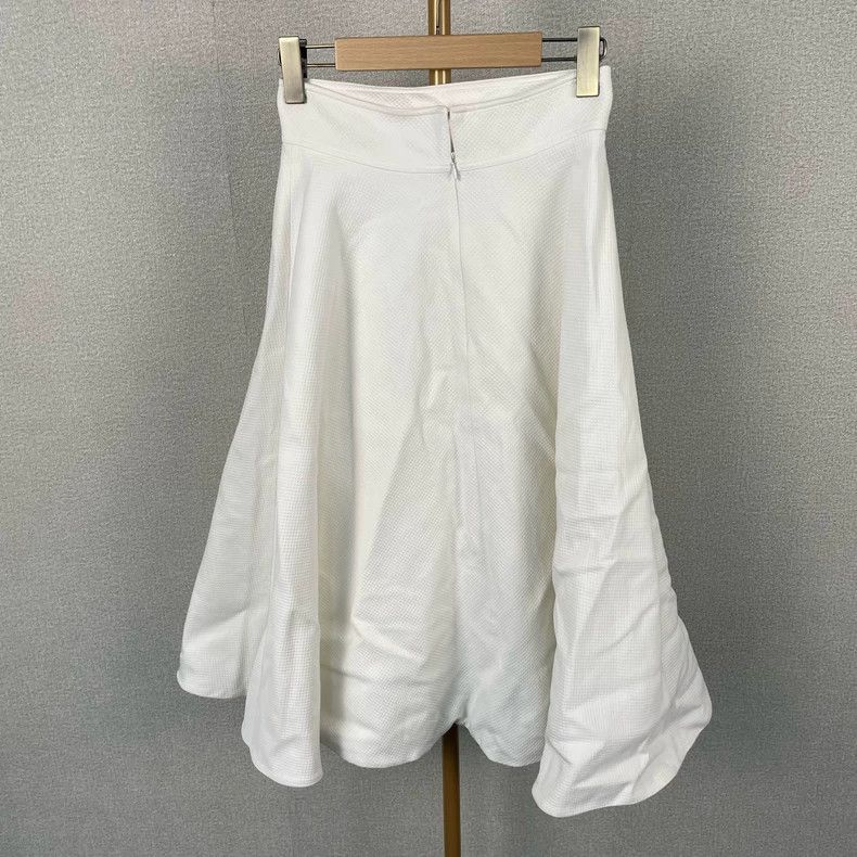 Dior Dior White Plaid Midi Skirt Size US 38 / EU 54 - 2 Thumbnail