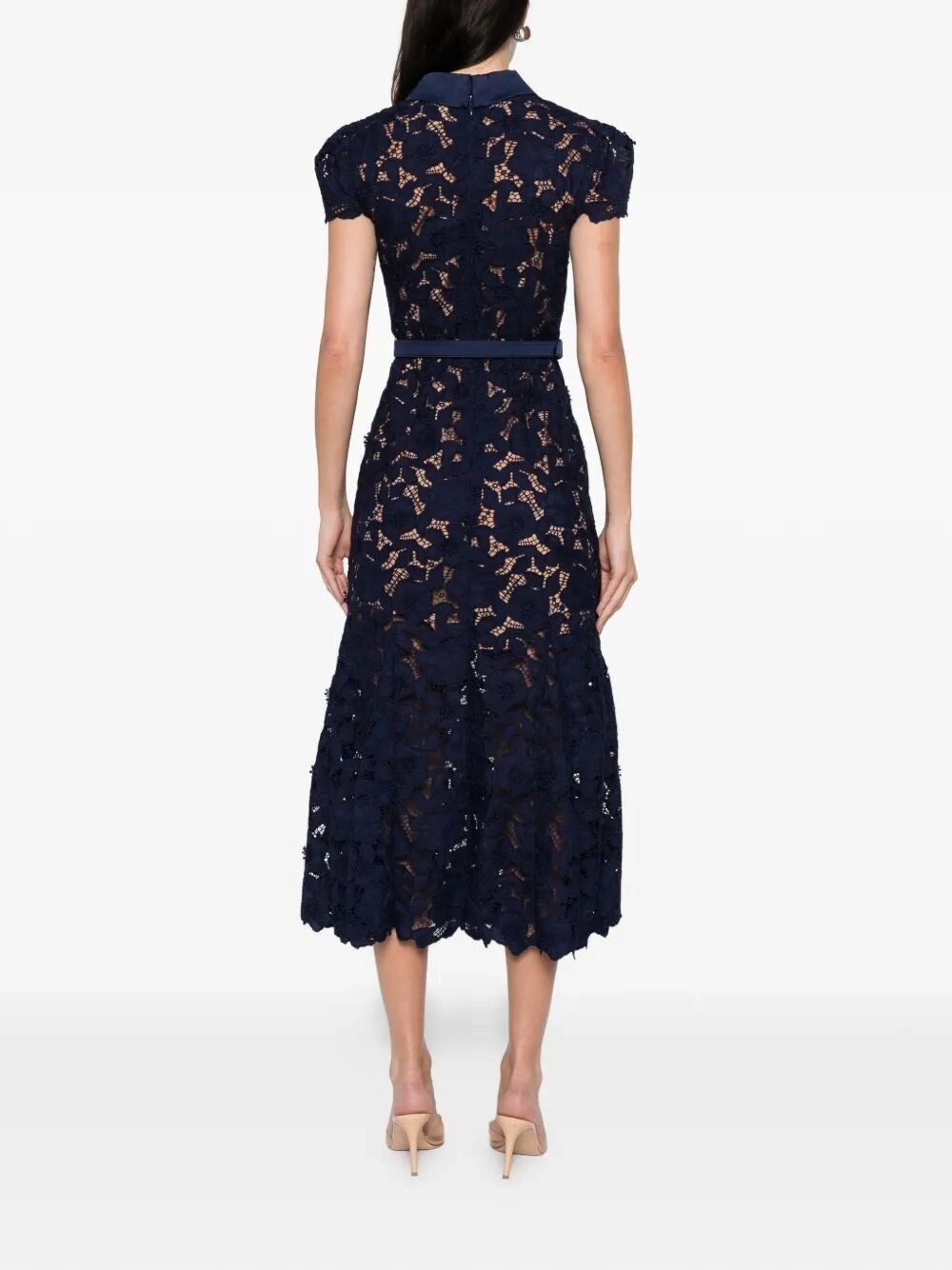 Self-Portrait Guipure Lace Midi Dress Size M / US 6-8 / IT 42-44 - 3 Thumbnail