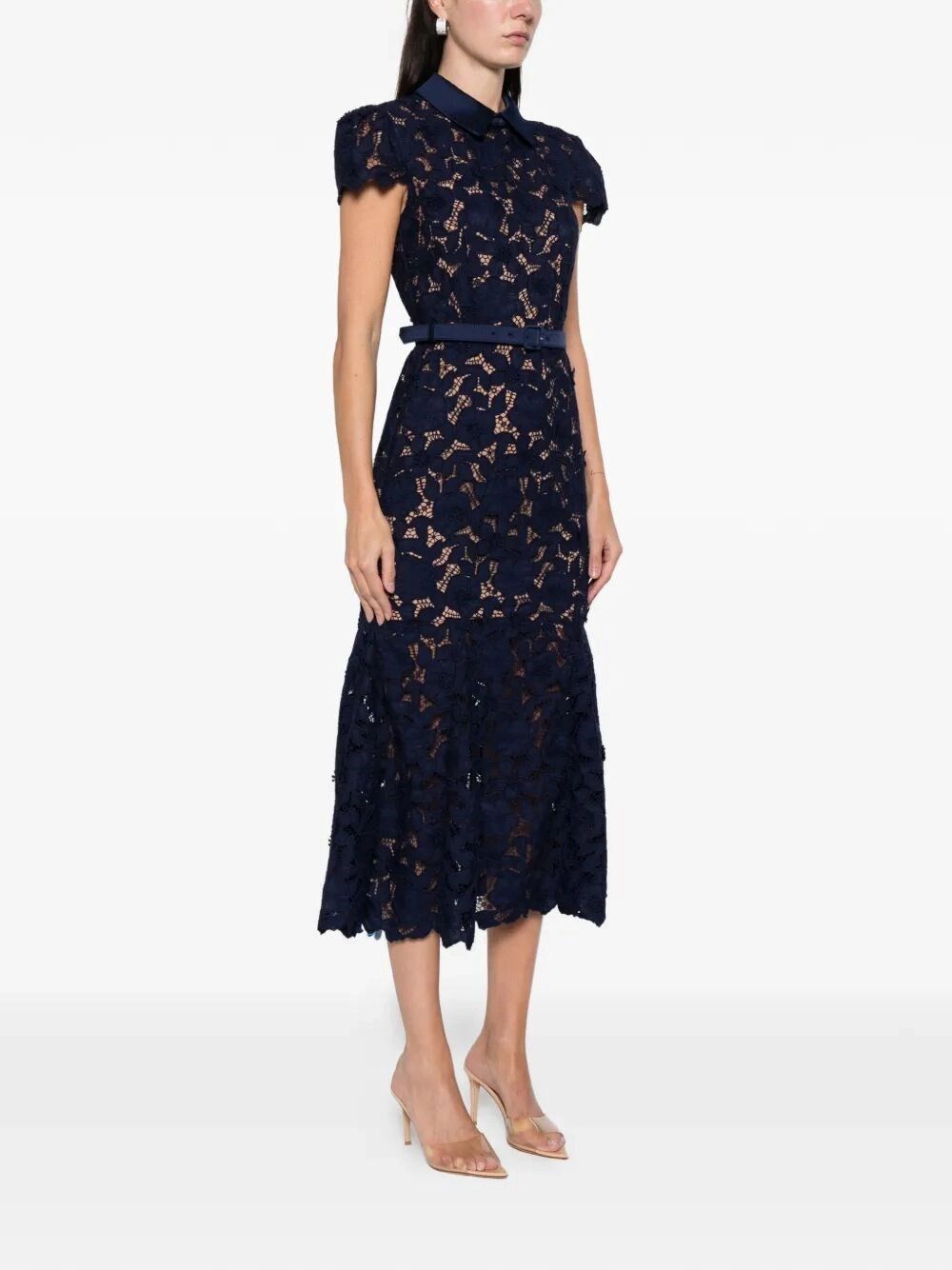 Self-Portrait Guipure Lace Midi Dress Size M / US 6-8 / IT 42-44 - 4 Thumbnail