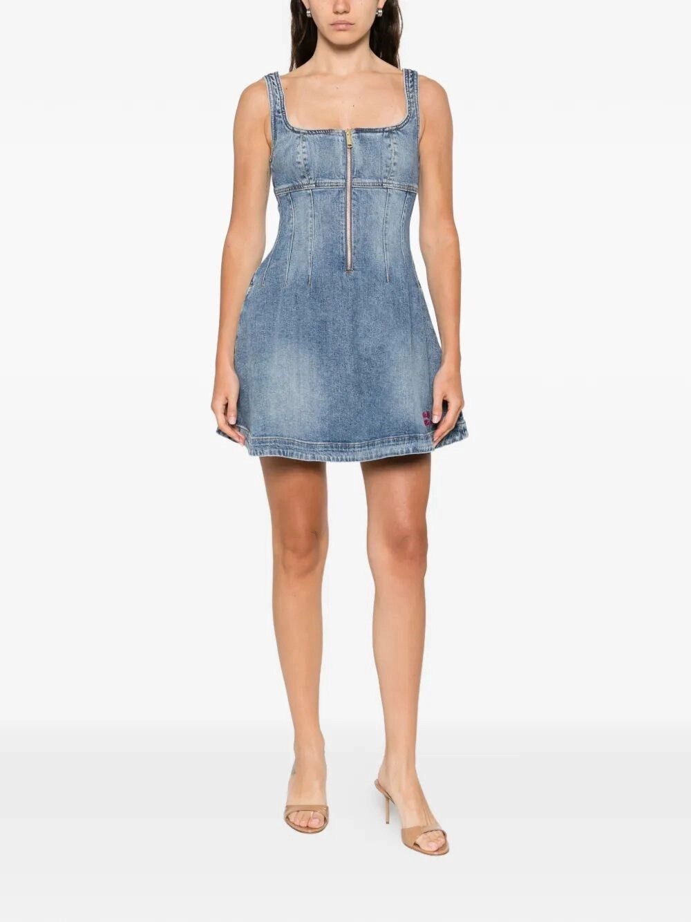 Self-Portrait Denim Mini Dress Size M / US 6-8 / IT 42-44 - 2 Thumbnail