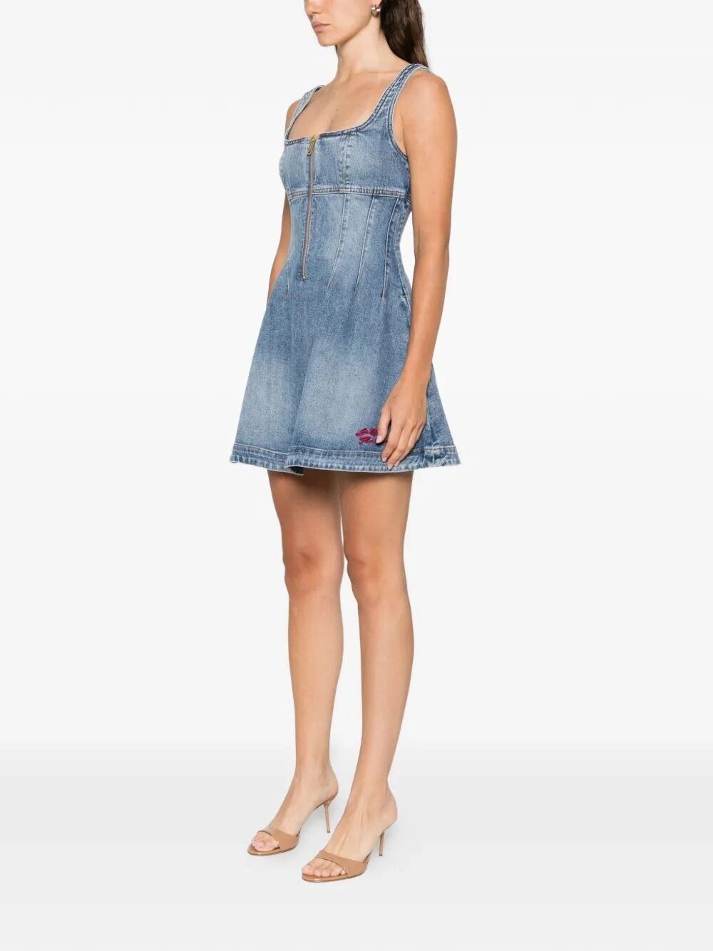 Self-Portrait Denim Mini Dress Size S / US 4 / IT 40 - 3 Thumbnail