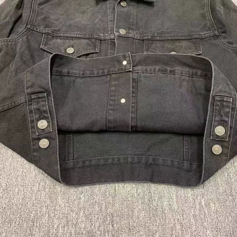 Balenciaga Balenciaga Black Denim Jacket Red Logo Size US M / EU 48-50 / 2 - 5 Thumbnail