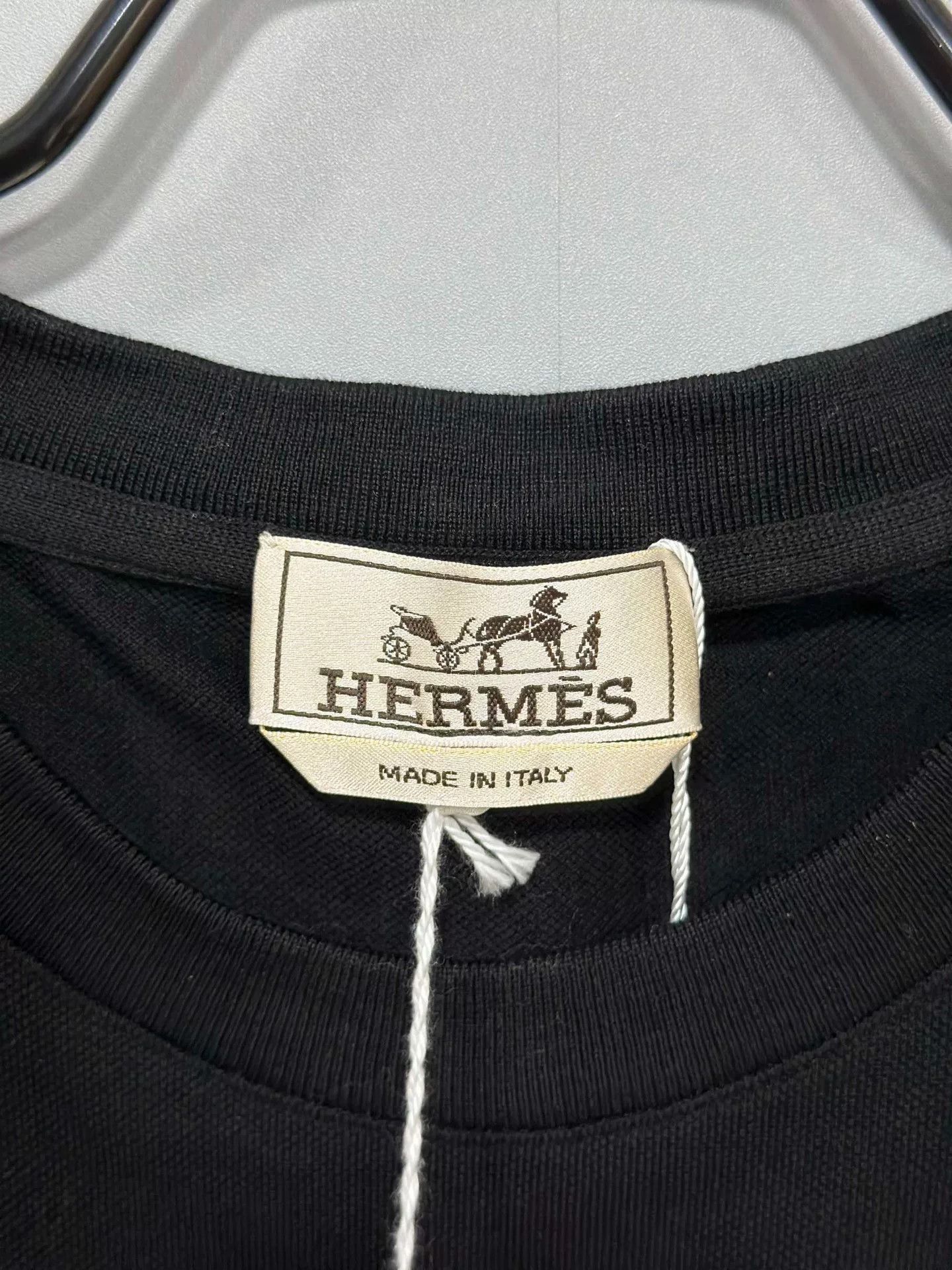 Hermes HERMES Black Round Neck Short Sleeve Size US XL / EU 56 / 4 - 4 Thumbnail