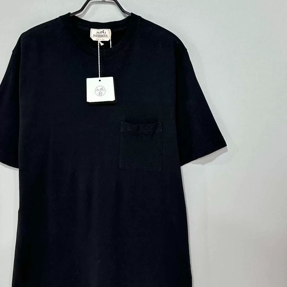 Hermes HERMES Black Round Neck Short Sleeve Size US XL / EU 56 / 4 - 2 Thumbnail
