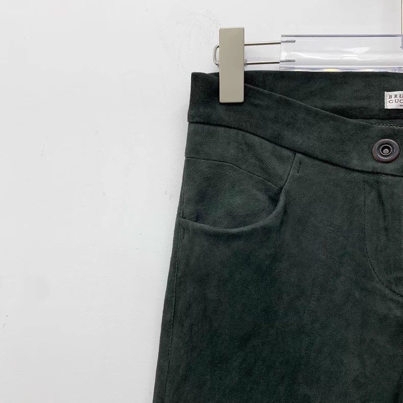 Brunello Cucinelli Leather Casual Pants