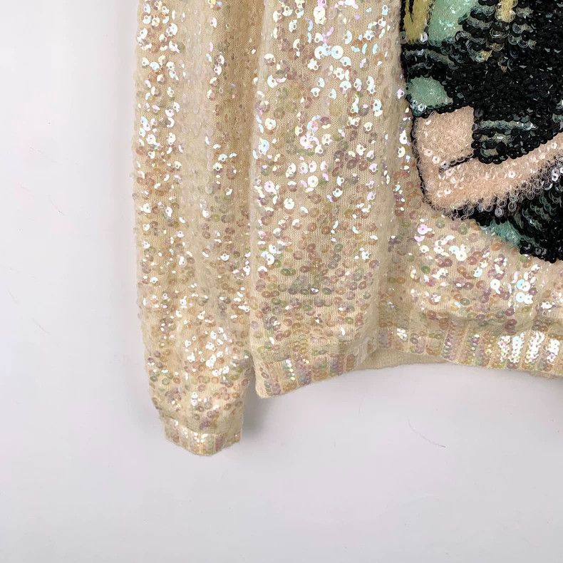 Gucci Gucci Beige Sequin Snow White Sweater Size US S / EU 44-46 / 1 - 5 Thumbnail