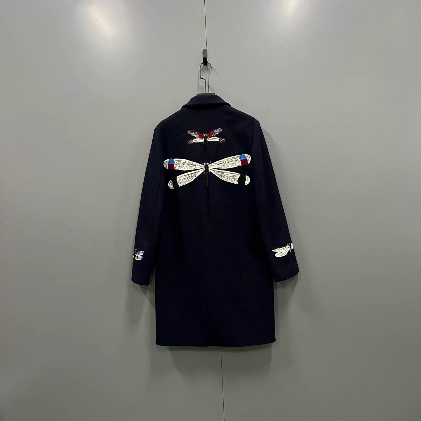 Valentino Valentino Blue Dragonfly Embroidered Coat Size US L / EU 52-54 / 3 - 2 Thumbnail