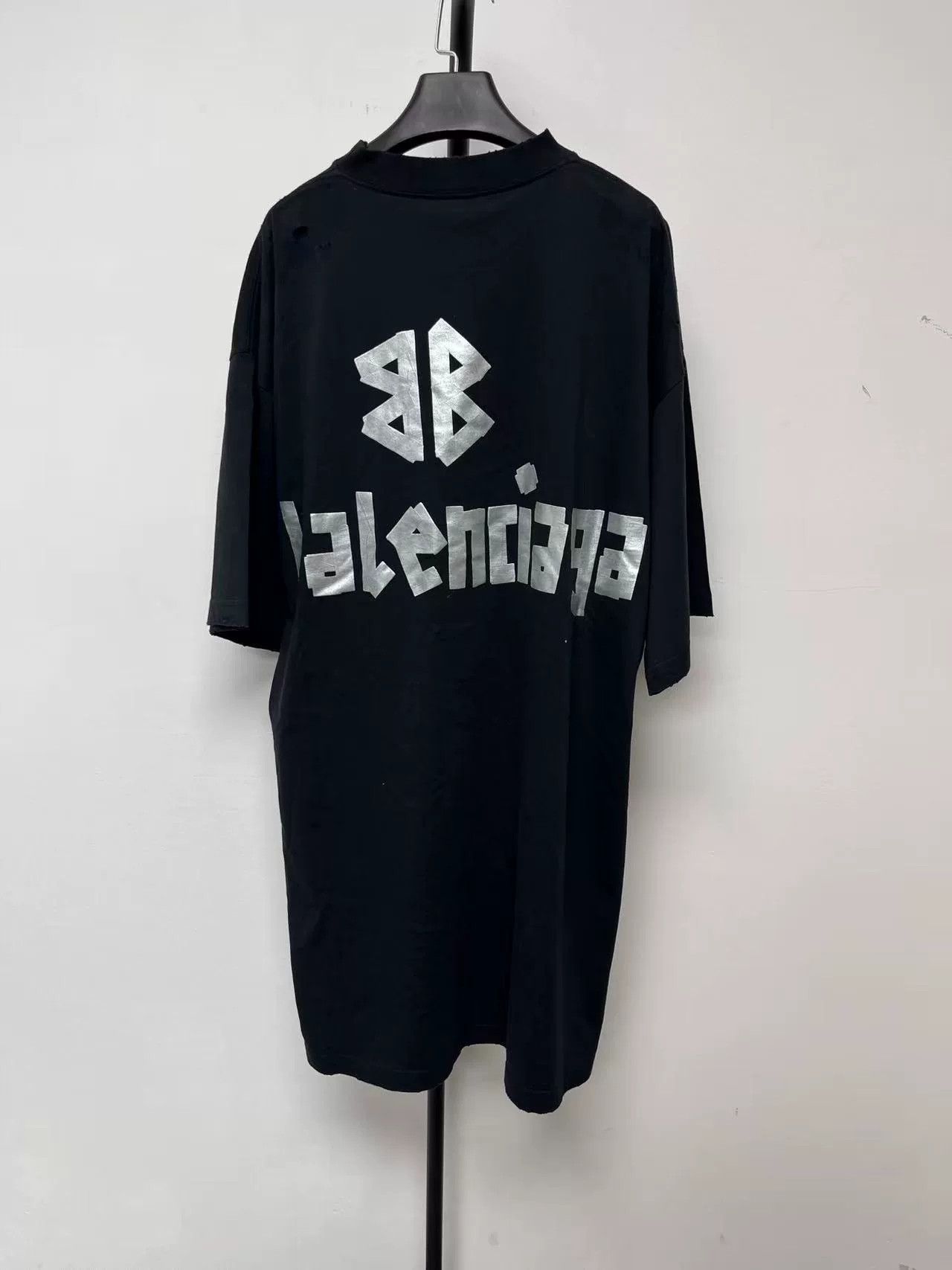 Balenciaga Balenciaga Letter Print Short Sleeve Dress Size US 36 / EU 52 - 2 Thumbnail