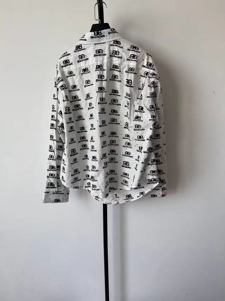 Balenciaga Balenciaga Logo Print Long Sleeve Shirt Size US S / EU 44-46 / 1 - 2 Thumbnail
