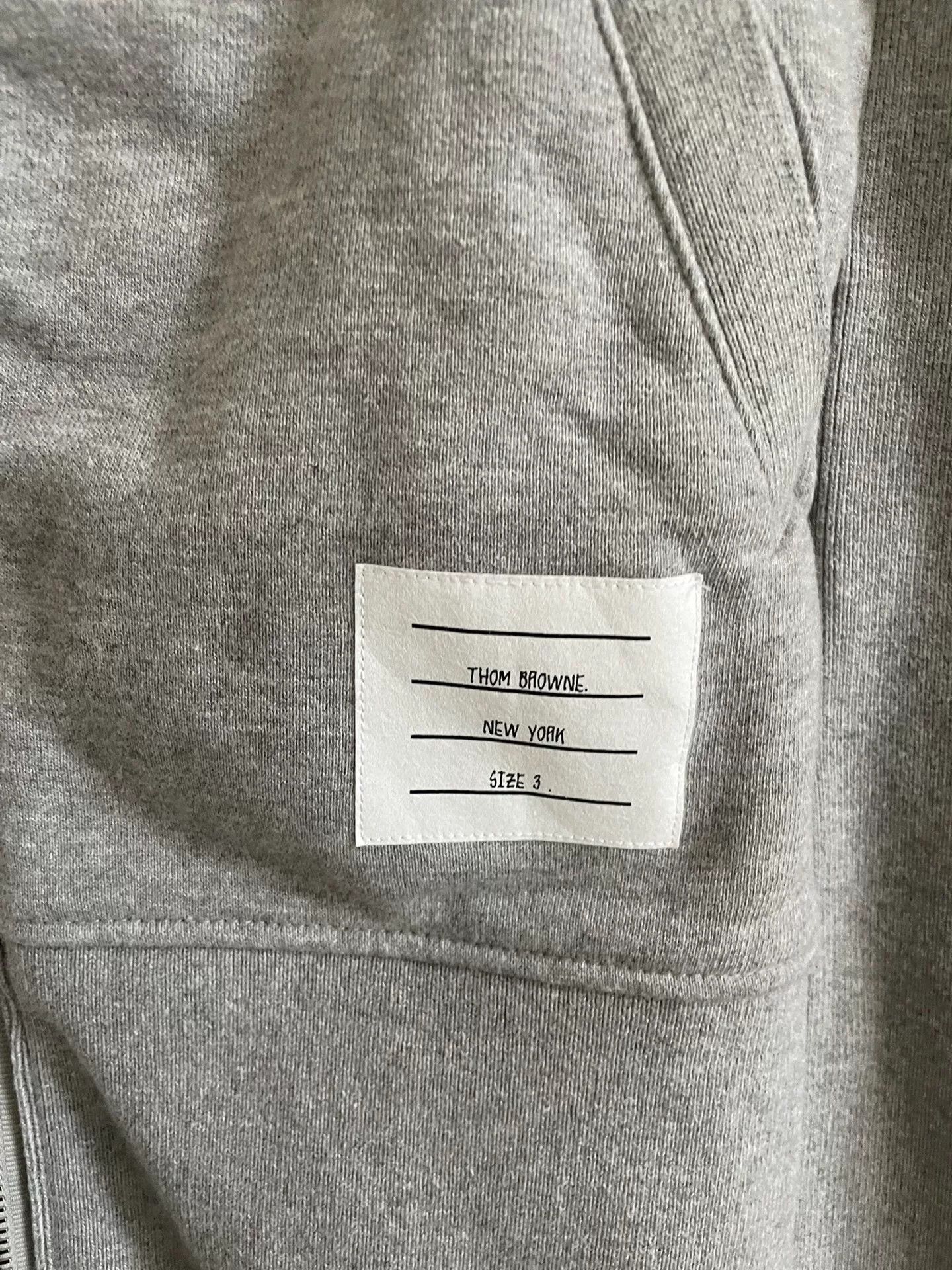 Thom Browne THOM BROWNE Gray 4-Bar Hooded Zip Sweatshirt Size US L / EU 52-54 / 3 - 2 Thumbnail