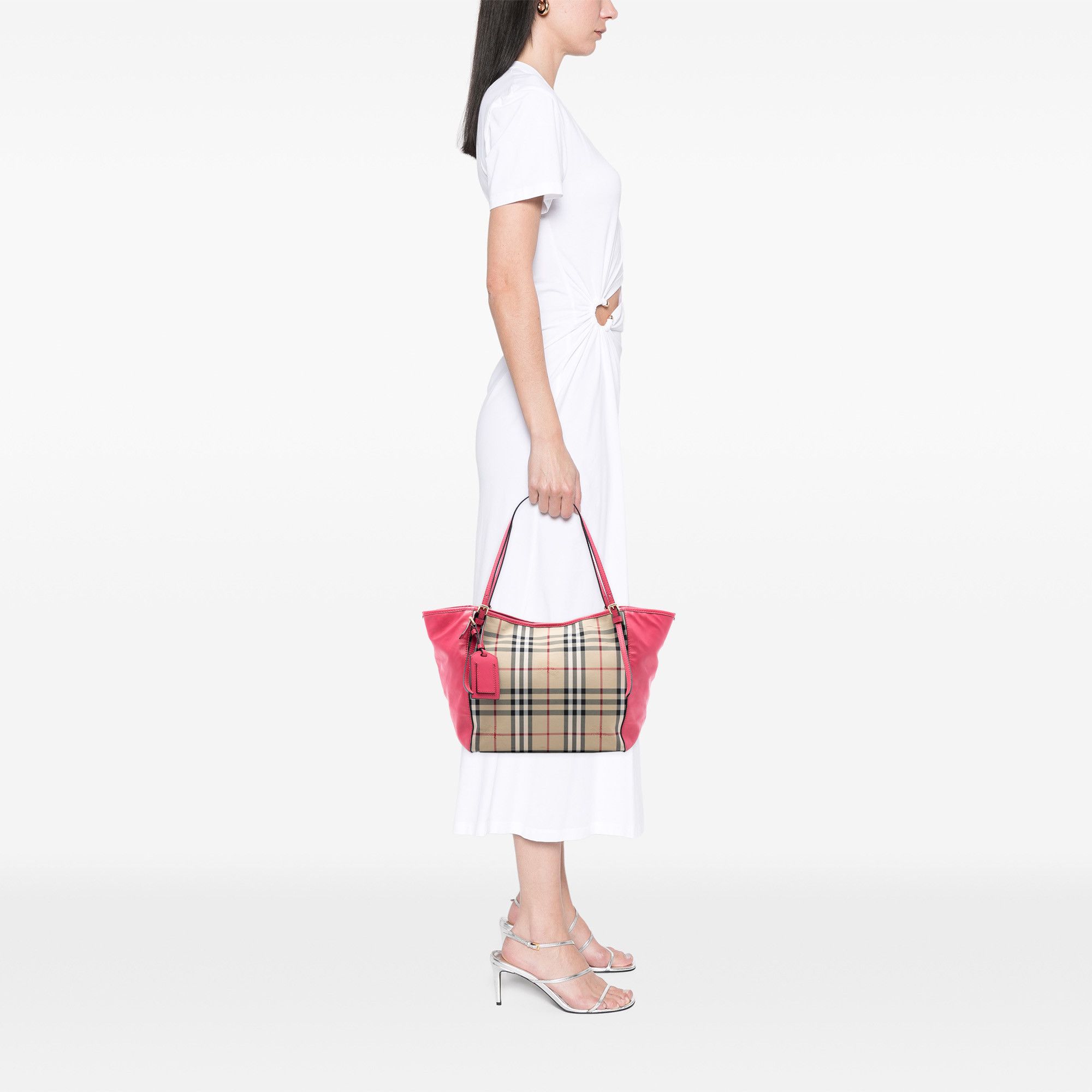 Burberry Burberry Small Haymarket Check Canvas and Leather Canterbury Tote Size ONE SIZE - 7 Thumbnail