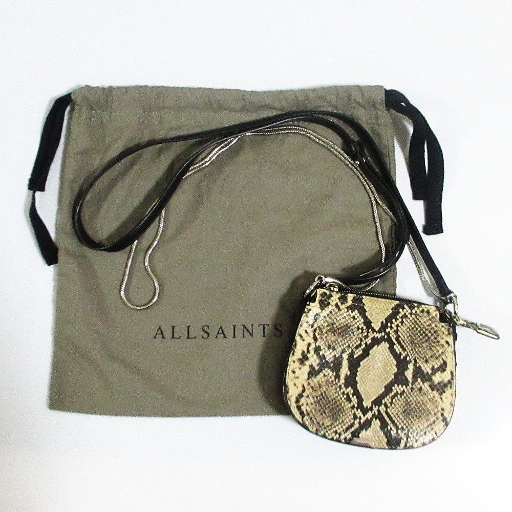 Other Other All Saints SLIVER MINI RND XBODY Python Embossed Shoulder Bag Leather Crossbody Bag DUTY FREE for USA Size ONE SIZE - 12 Thumbnail