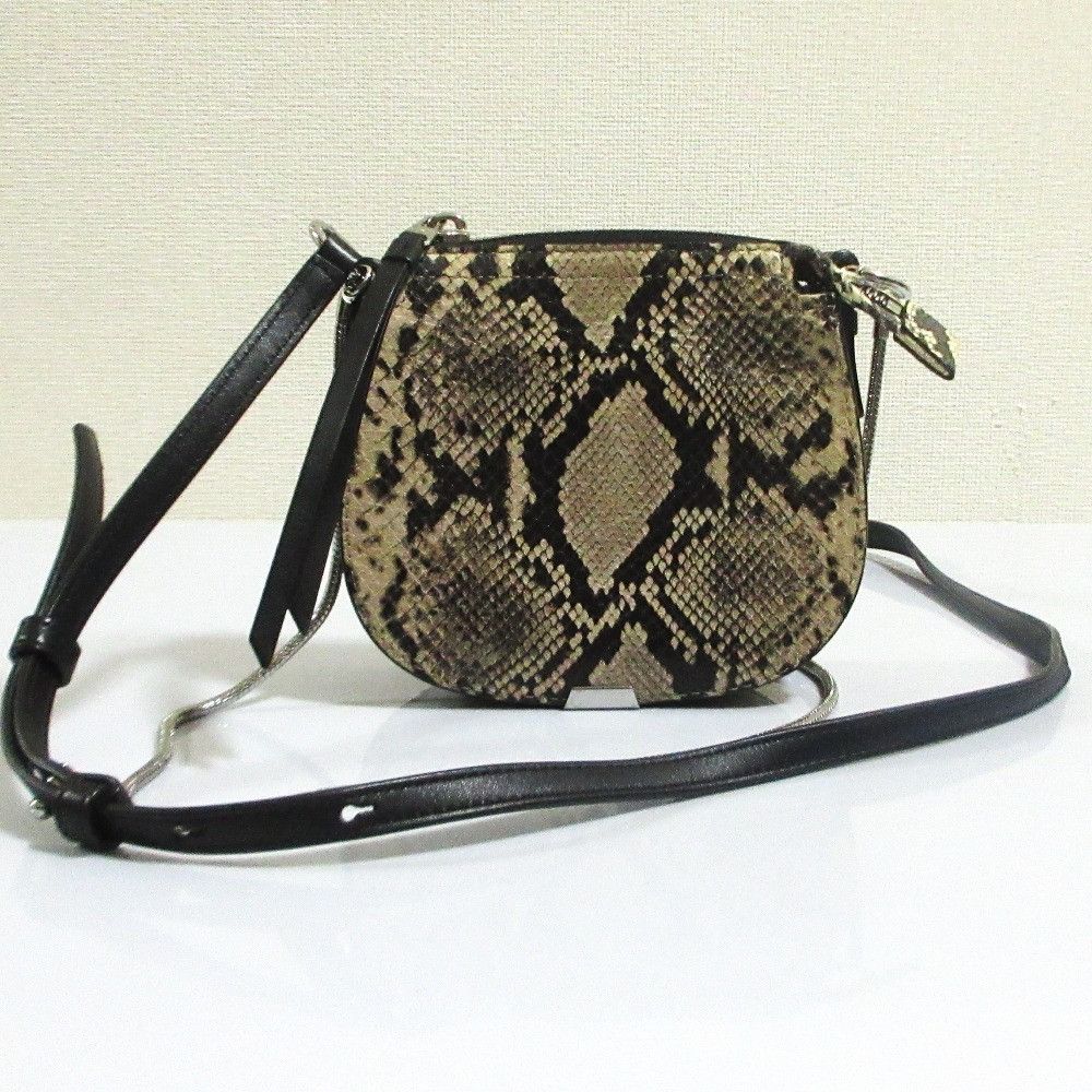 Other Other All Saints SLIVER MINI RND XBODY Python Embossed Shoulder Bag Leather Crossbody Bag DUTY FREE for USA Size ONE SIZE - 2 Thumbnail