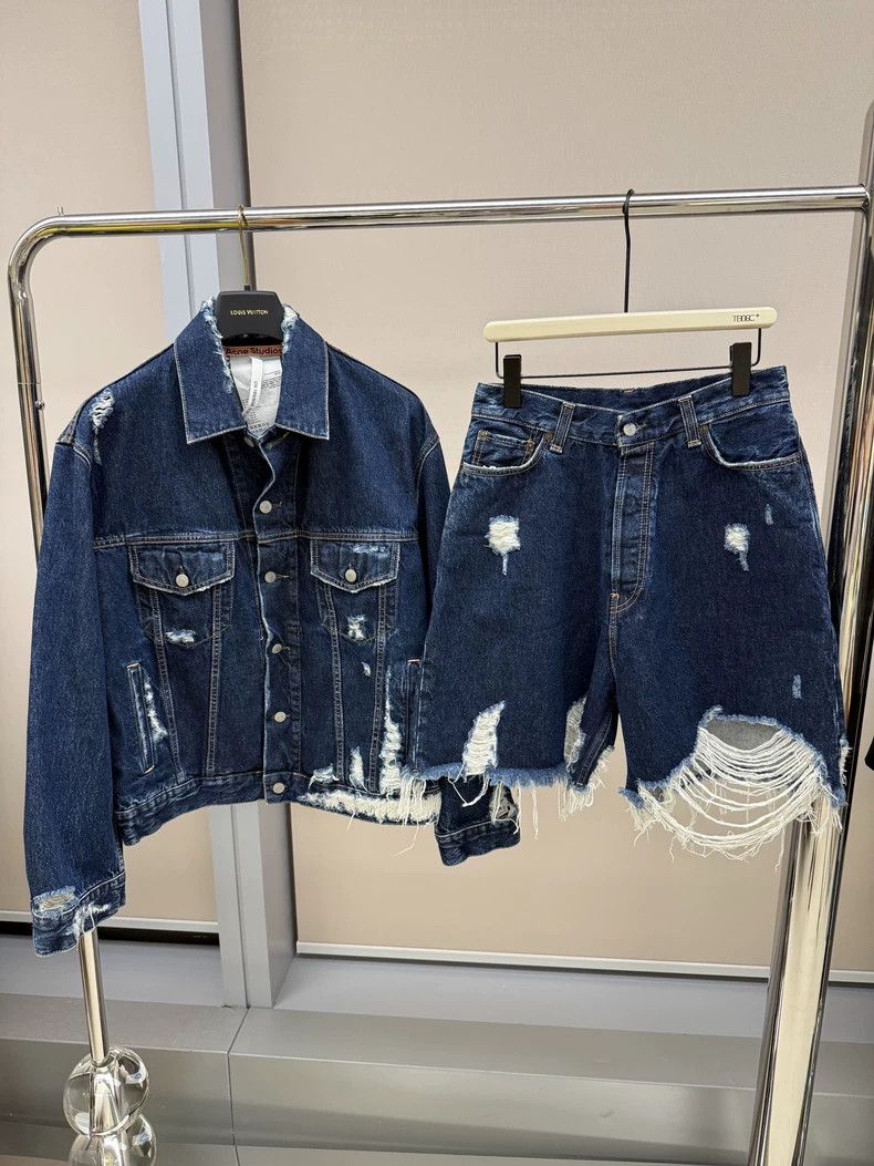 Acne Studios Acne Studios FW24 Distressed Denim Jacket Size US XXS / EU 40 - 6 Thumbnail