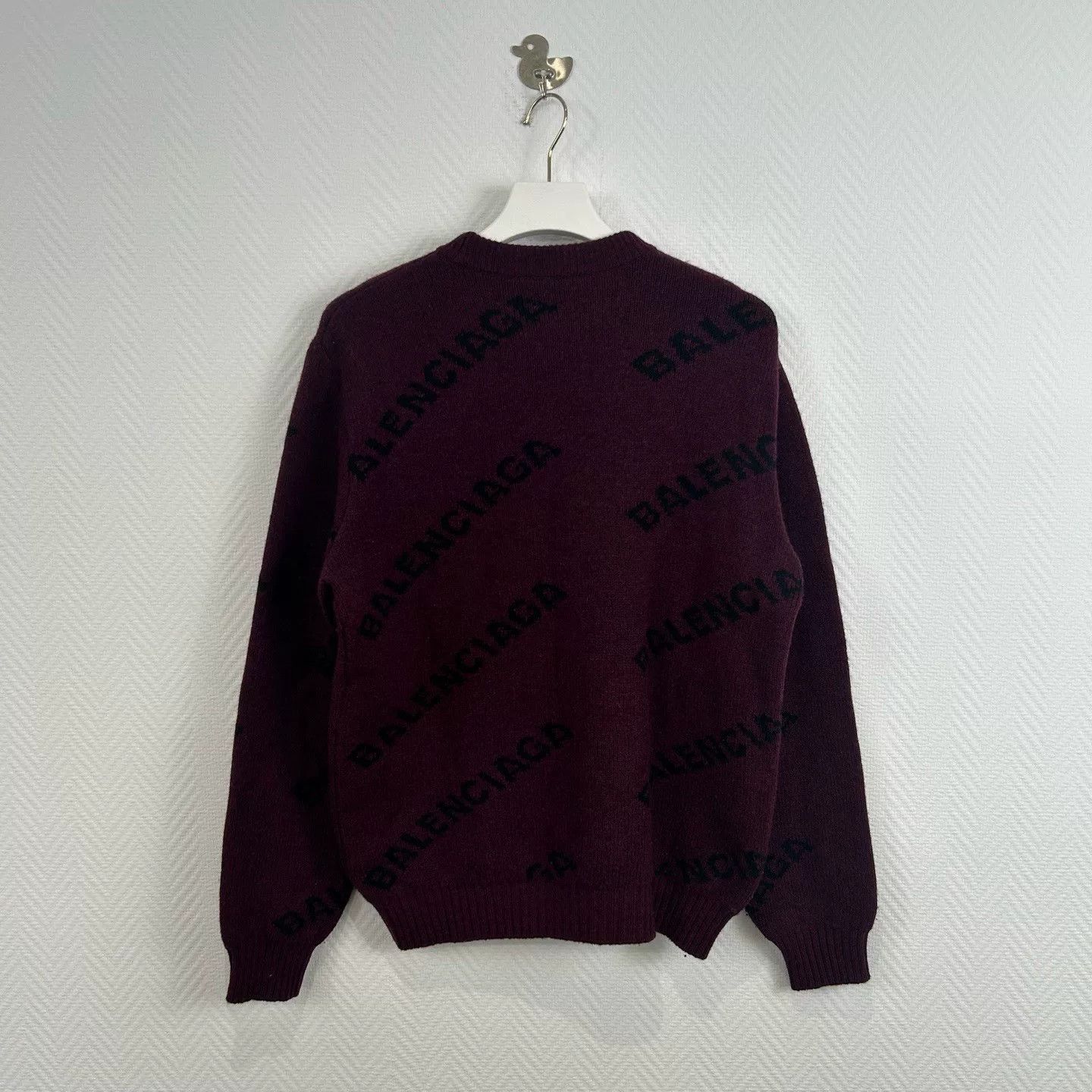 Balenciaga Balenciaga Logo Printed Knit Sweater Size US S / EU 44-46 / 1 - 3 Thumbnail