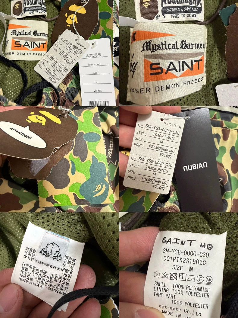 Bape SAINT Mxxxxxx x BAPE Camo Track Pants Size US 32 / EU 48 - 9 Thumbnail