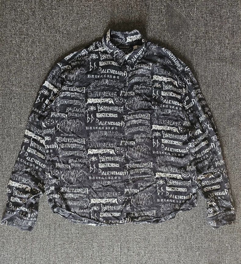 Balenciaga Balenciaga Oversized Graffiti Shirt Size US XXL / EU 58 / 5 - 2 Thumbnail